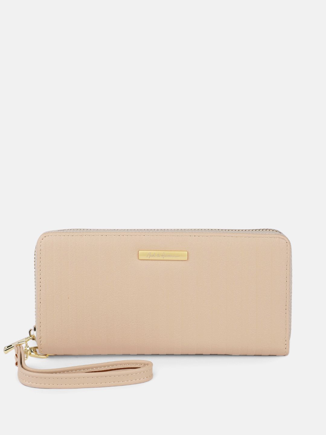 Mast & Harbour Women Beige PU Zip Around Wallet Price in India