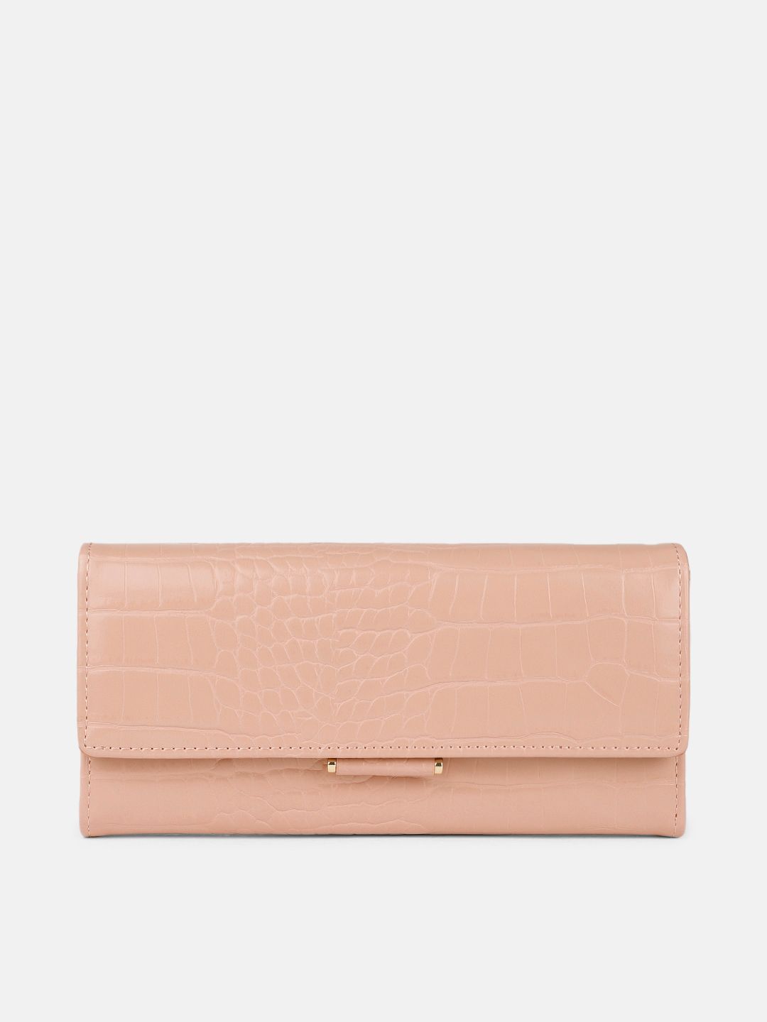 Mast & Harbour Women Peach-Coloured PU Three Fold Wallet Price in India