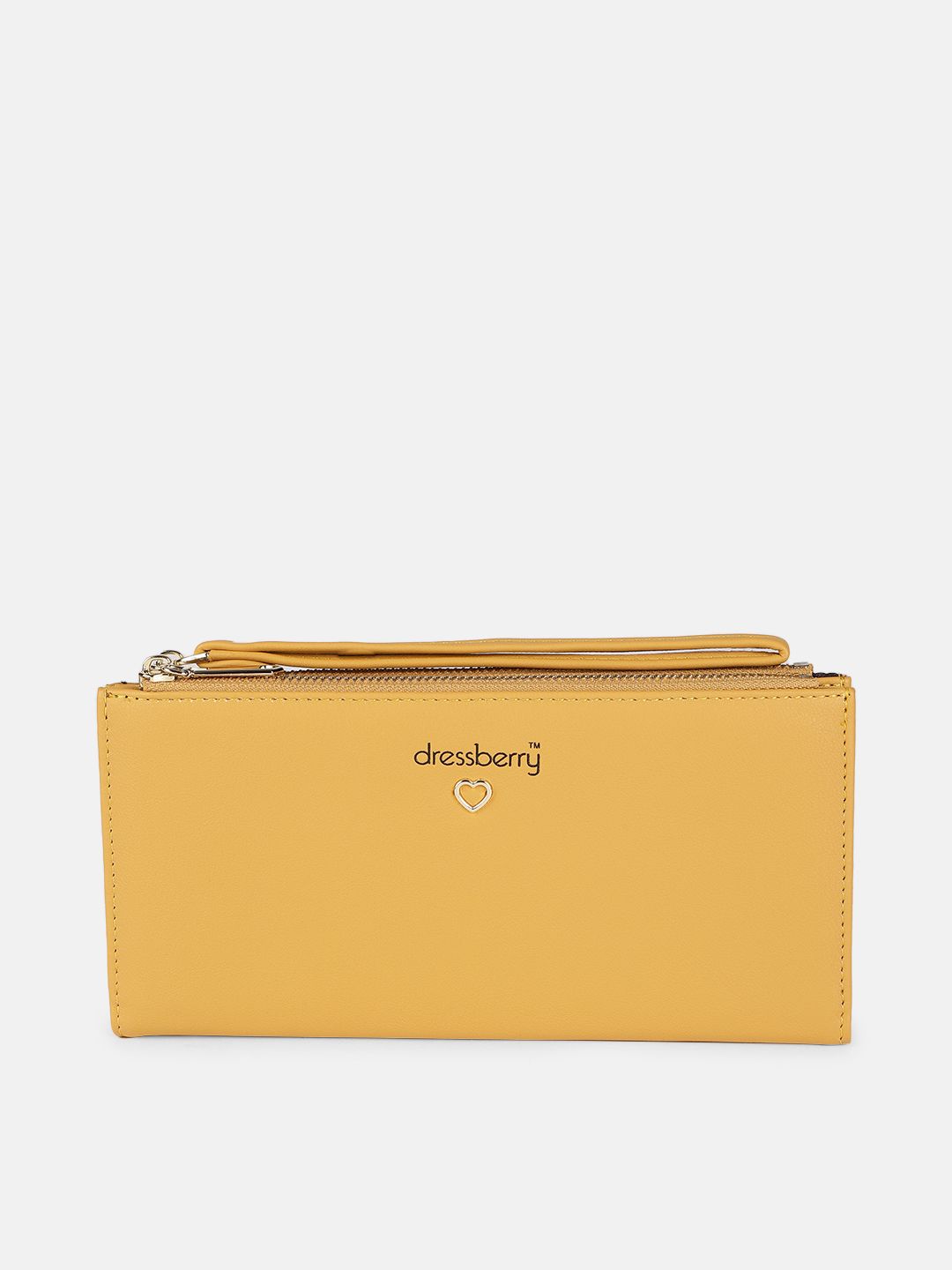 DressBerry Women Yellow PU Three Fold Wallet Price in India