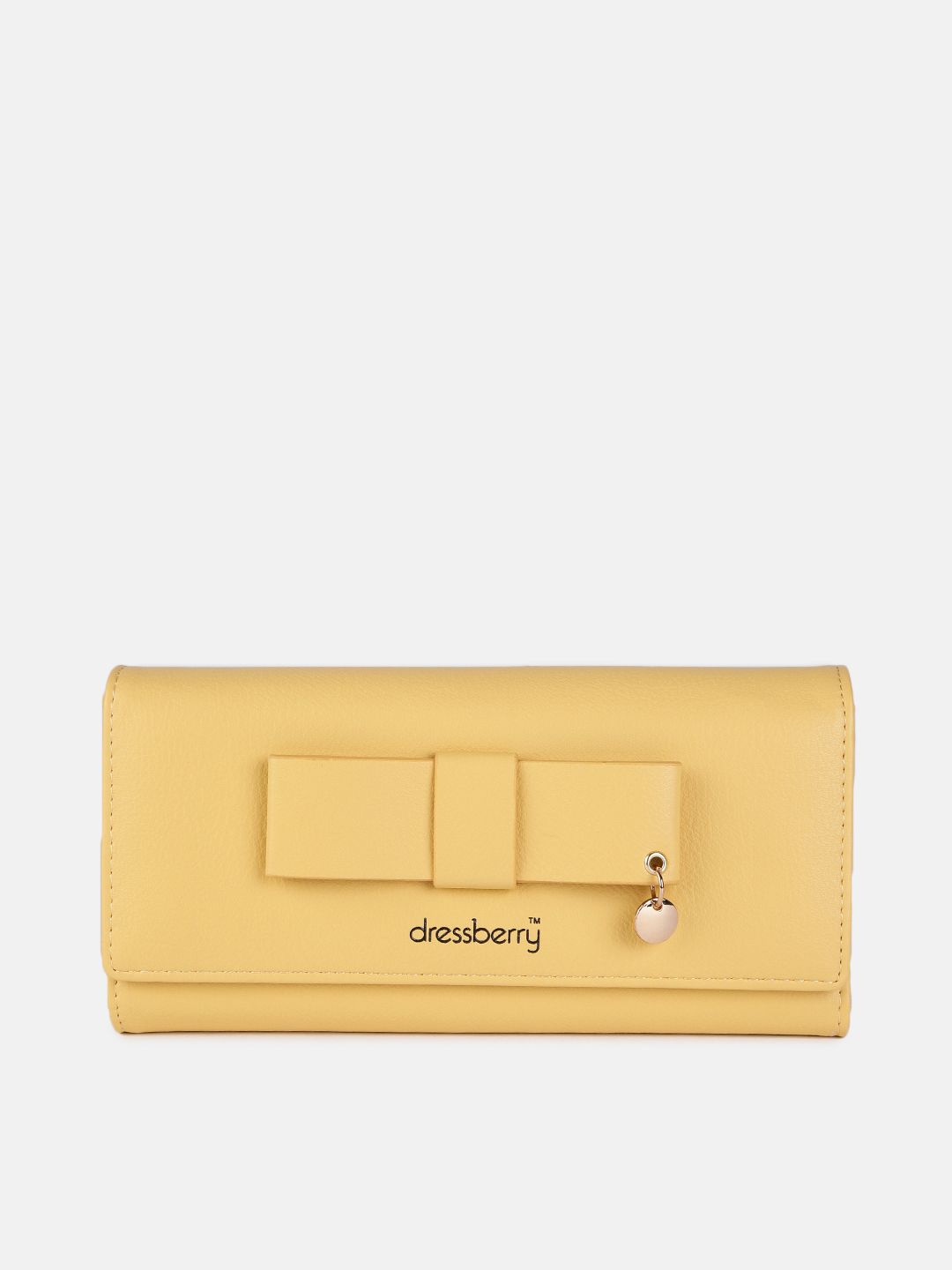 DressBerry Women Yellow PU Three Fold Wallet Price in India