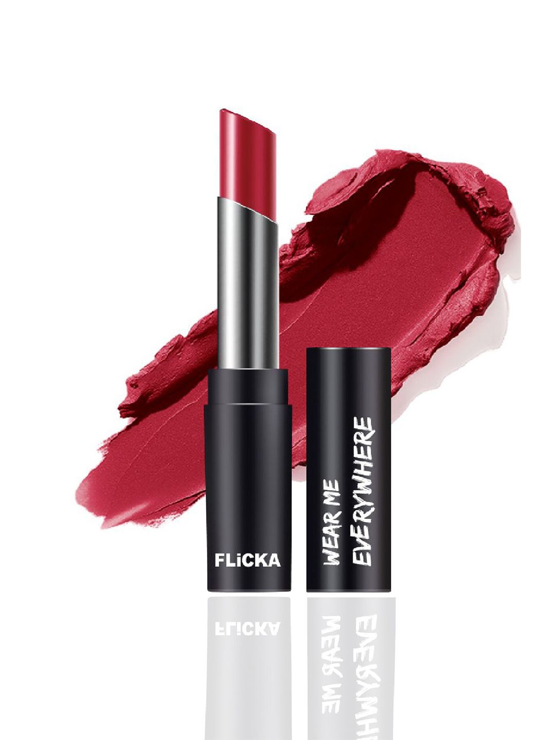 FLiCKA Wear Me Everywhere Creamy Matte Lipstick - Drop Dead Red 01 Price in India