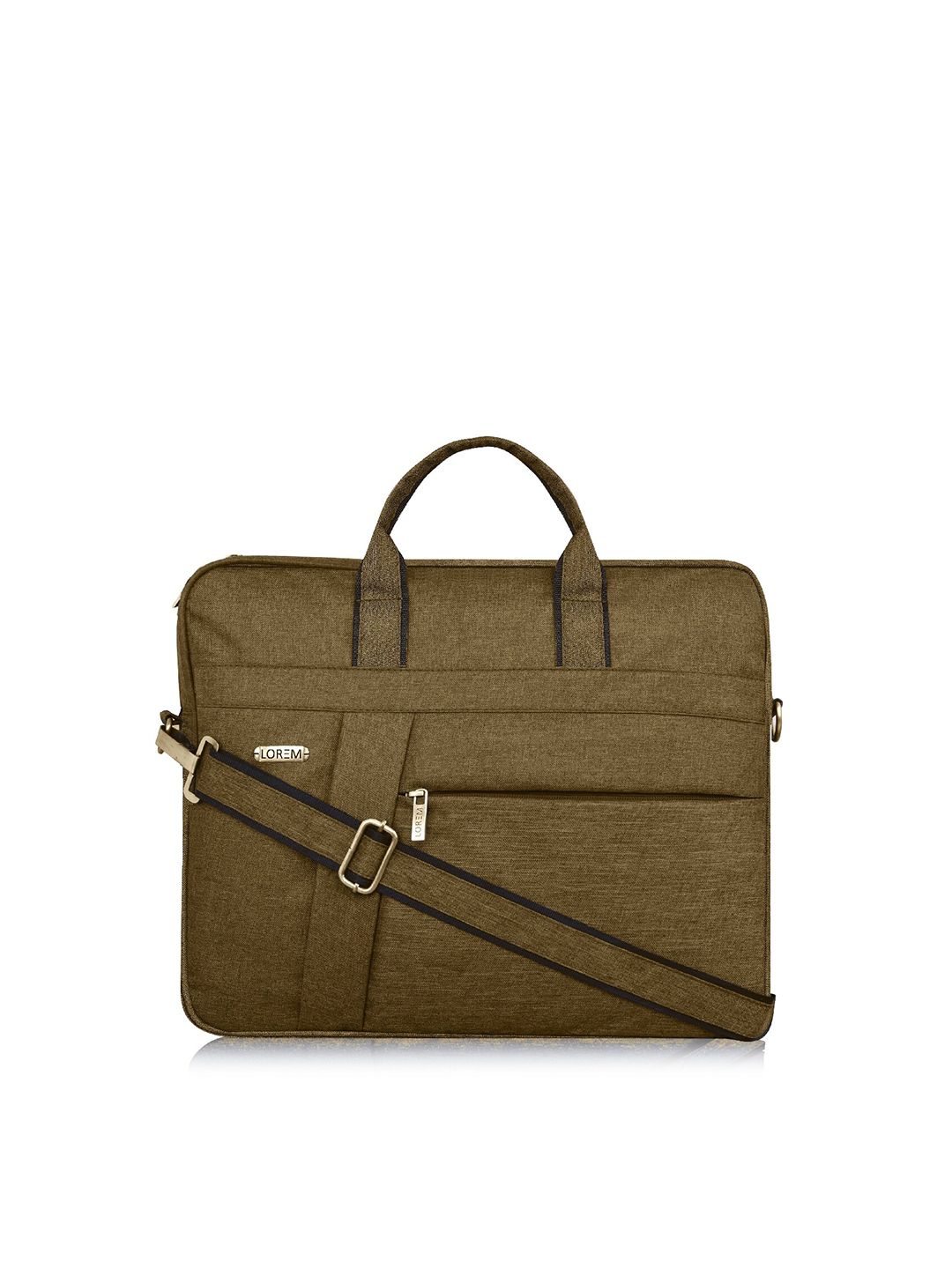 LOREM Unisex Khaki Textured Laptop Bag