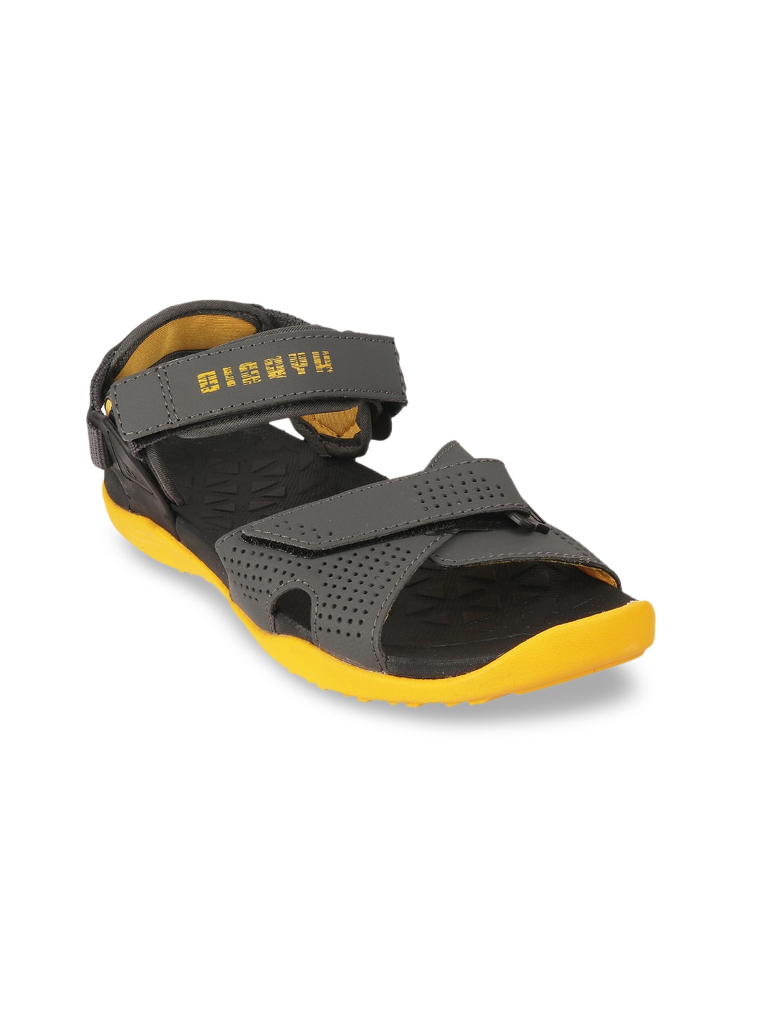 Vento Unisex Grey & Yellow Sports Sandals Price in India