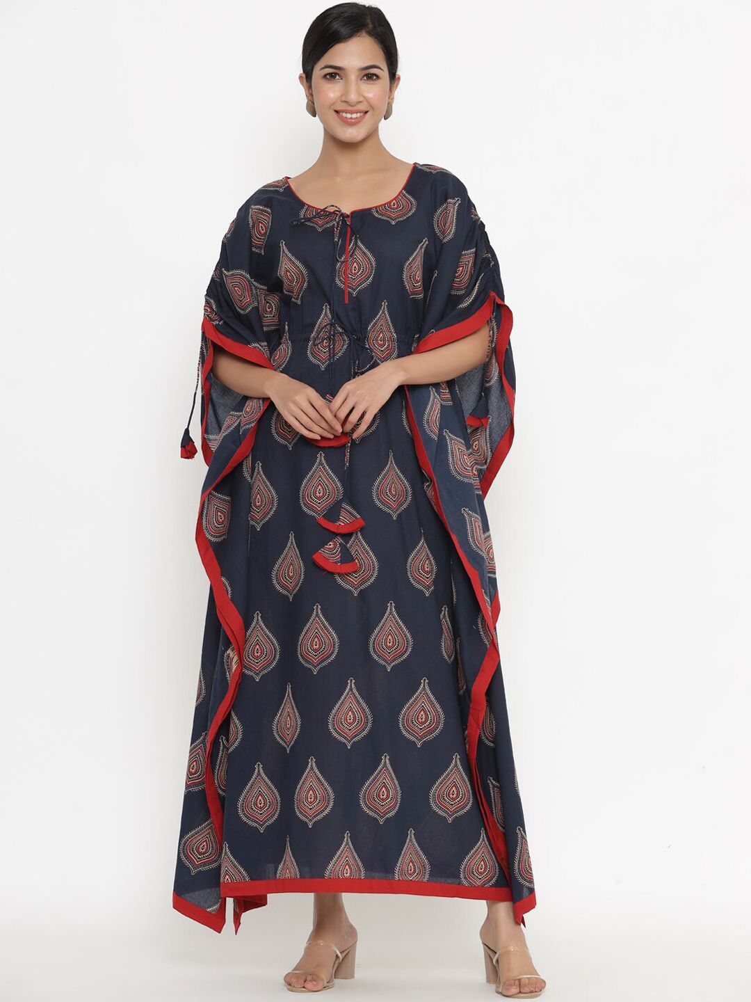 Indian Virasat Blue Ethnic Motifs Printed Kaftan Dress Price in India