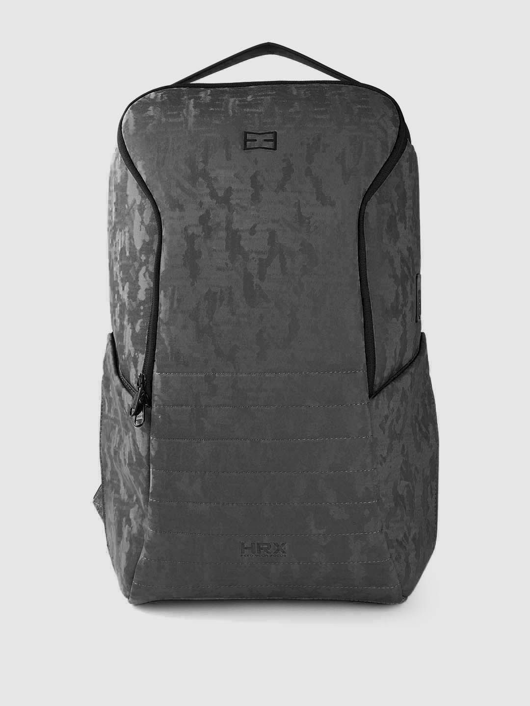 HRX by Hrithik Roshan Unisex Black Camouflage Print Unisex Backpack with USB Charging Port Price in India