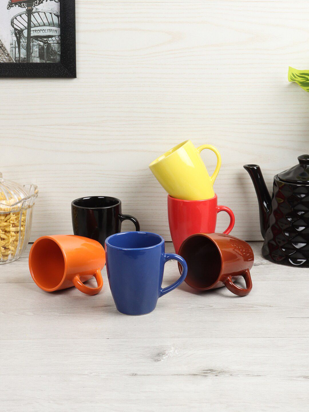 CDI Set of 6 Ceramic Glossy Mugs Price in India