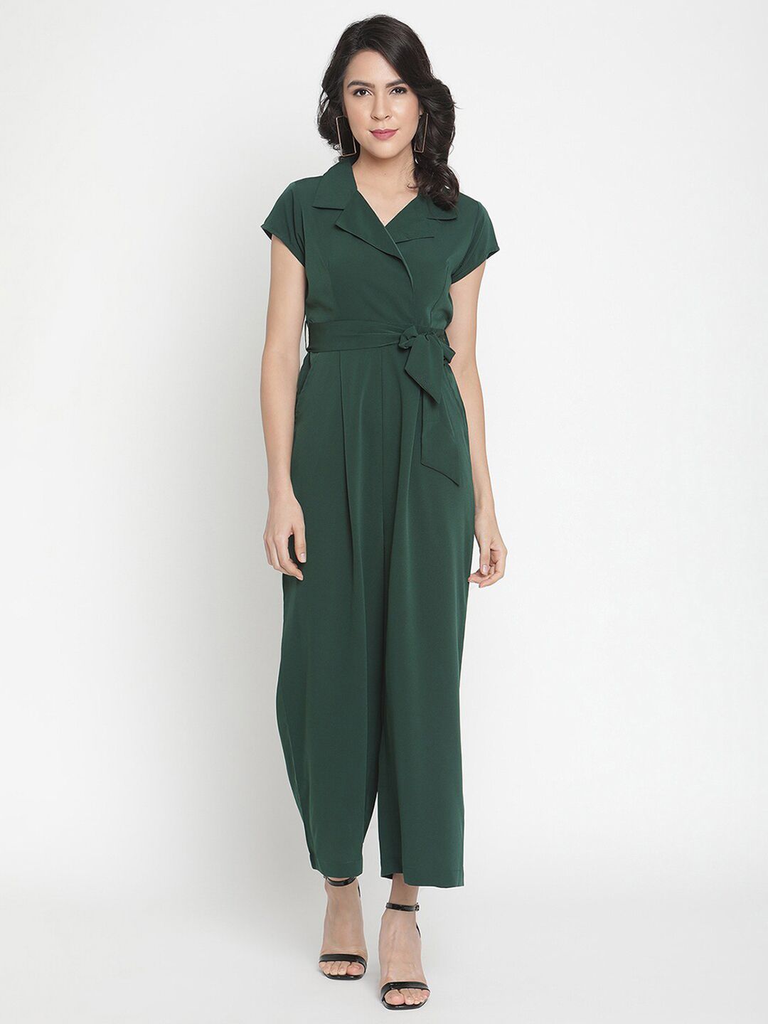 THREAD MUSTER Green Basic Jumpsuit Price in India