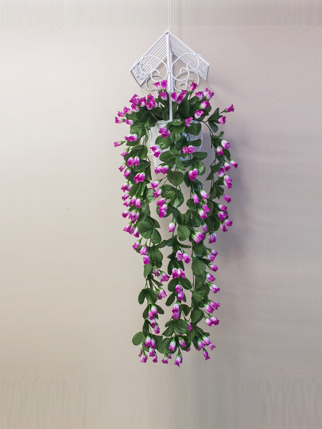 PolliNation Purple & Green Artificial Wall Hanging Creeper Plant Price in India