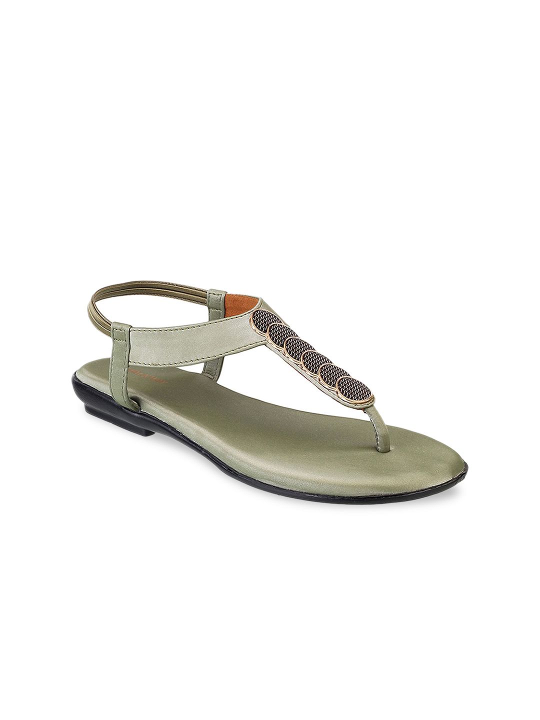 WALKWAY by Metro Women Green T-Strap Flats Price in India