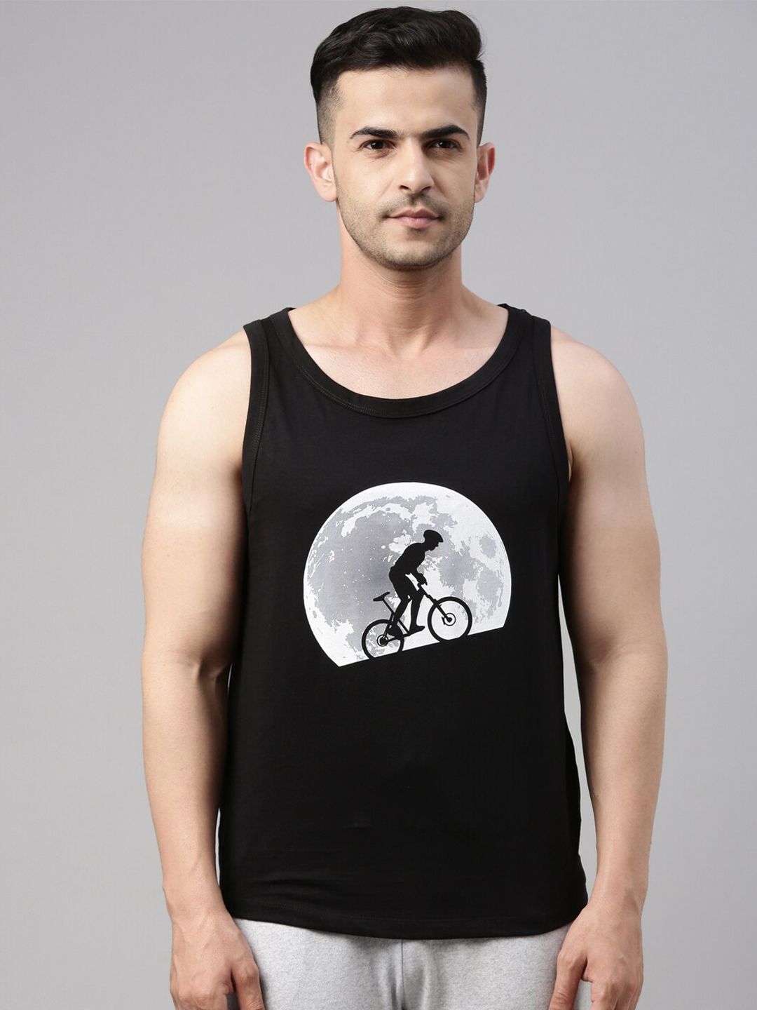 Bushirt Men Black Printed Pure Cotton T-shirt