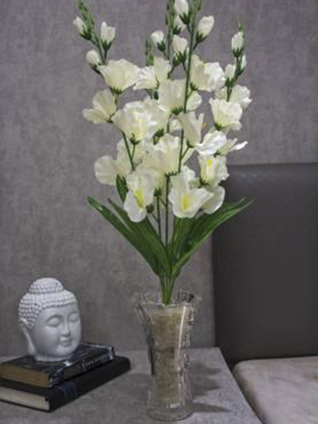 PolliNation White & Green Artificial Gladiolus Flower Bunch Price in India