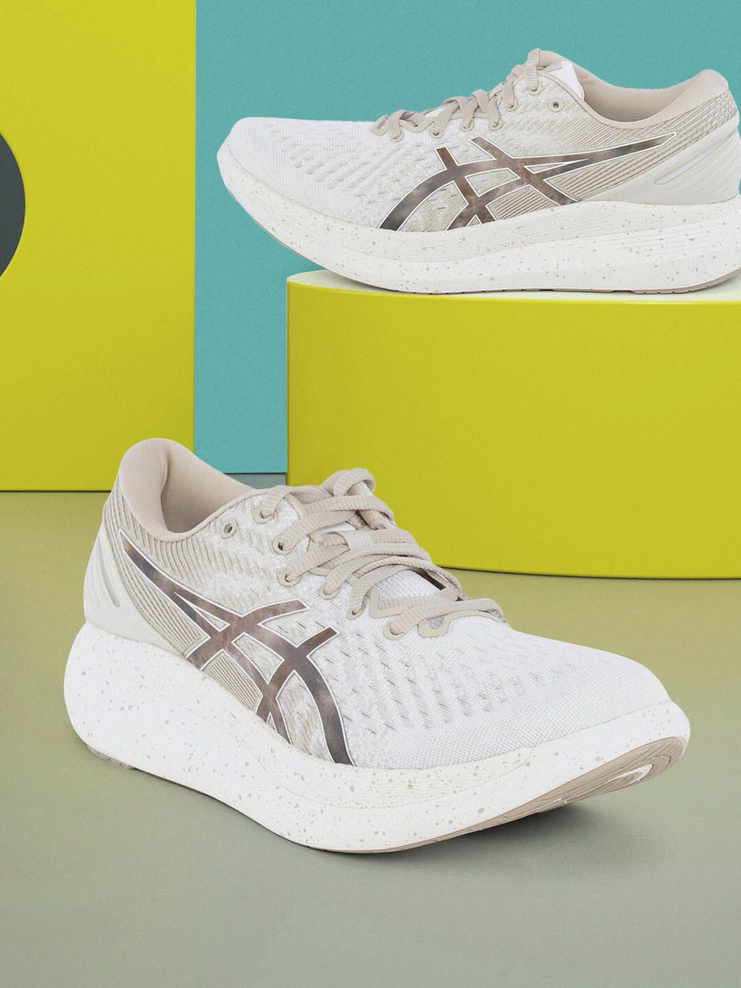 ASICS Women Cream & Beige GlideRide 2 Running Shoes Price in India