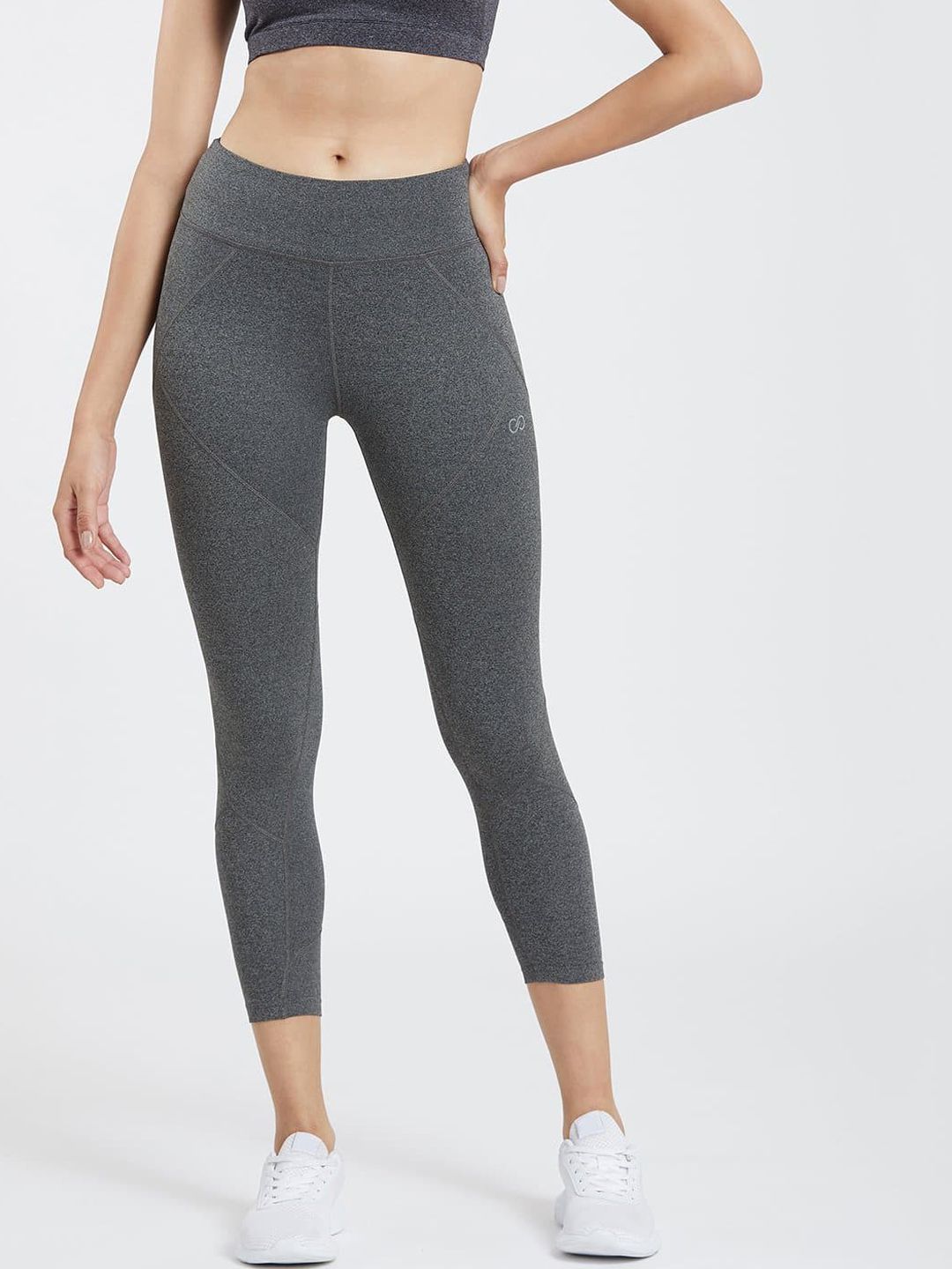 CREEZ Grey Solid 4 Way Stretch Tights Price in India