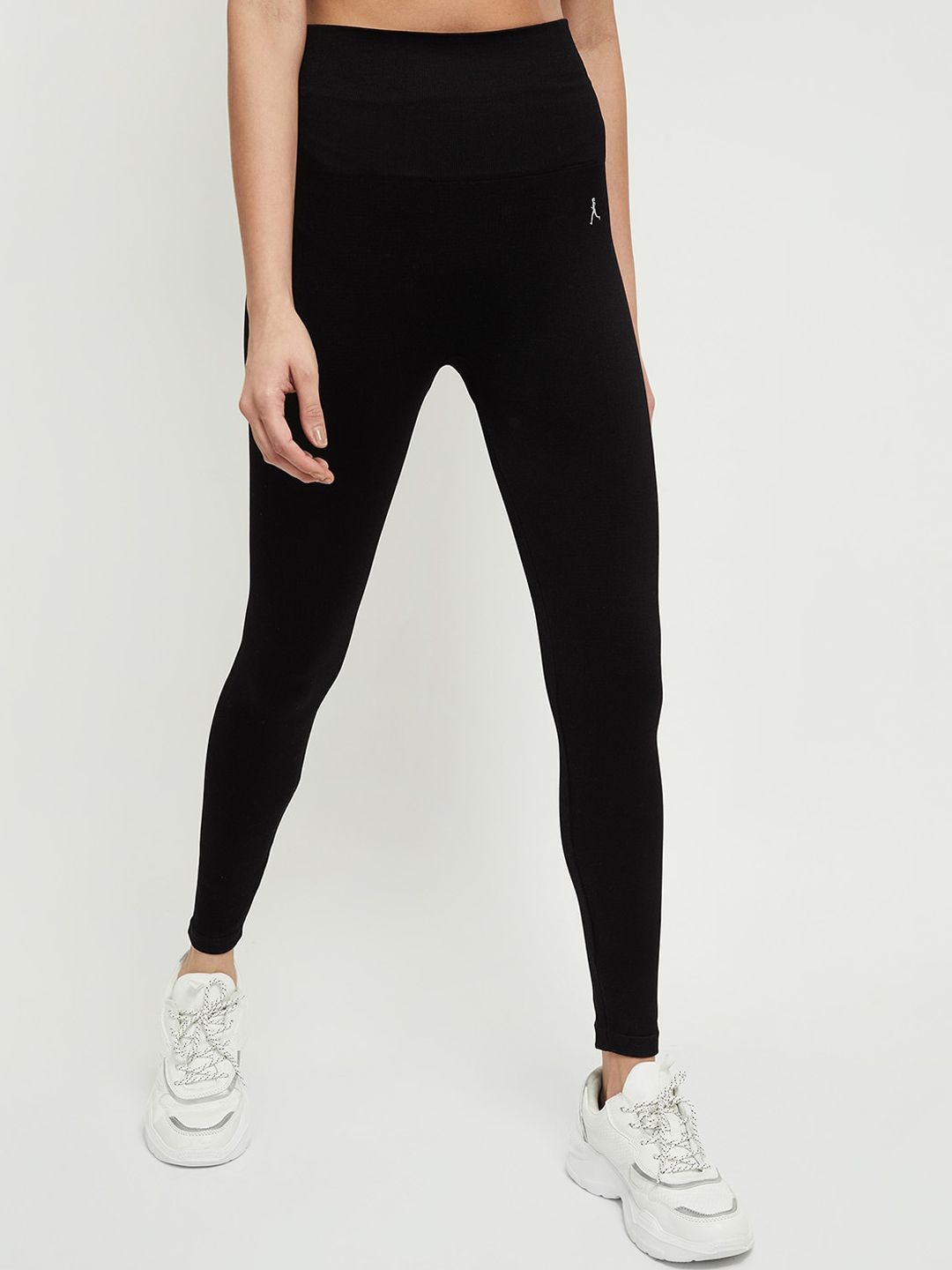 max Women Black Solid Tights Price in India