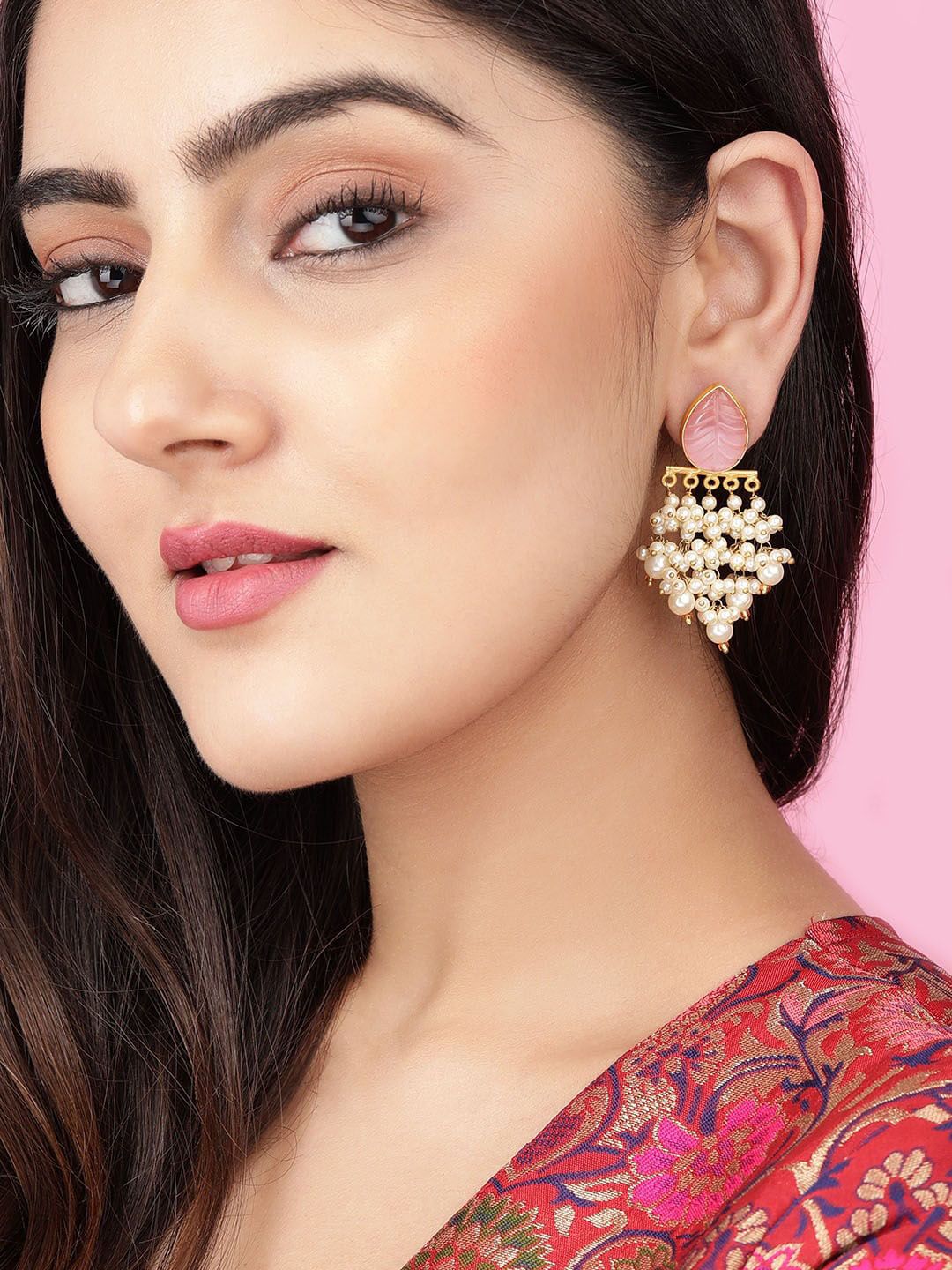 Rubans Gold-Toned Classic Drop Earrings Price in India