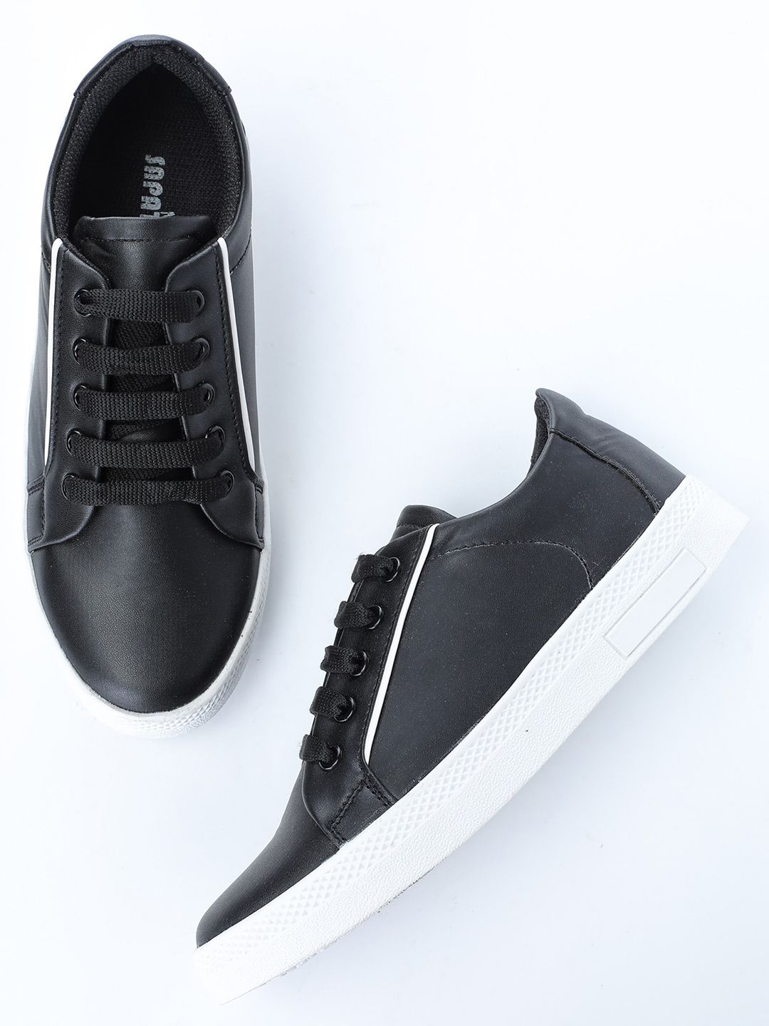 SAPATOS Women Black Sneakers Price in India