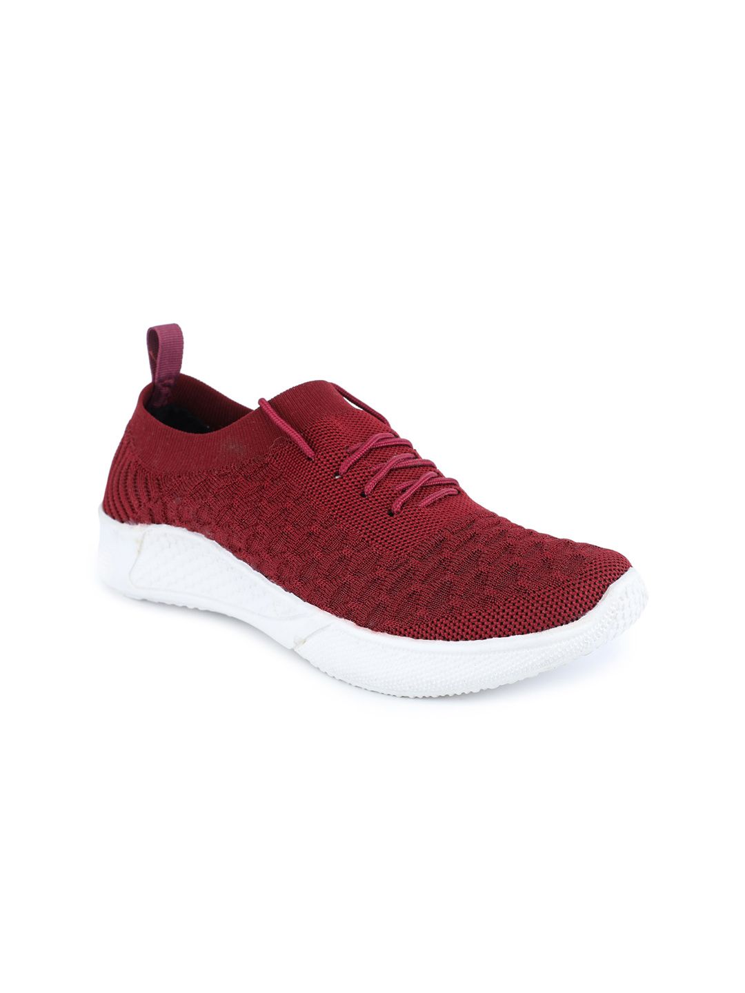 SAPATOS Women Maroon Woven Design Regular Sneakers Price in India