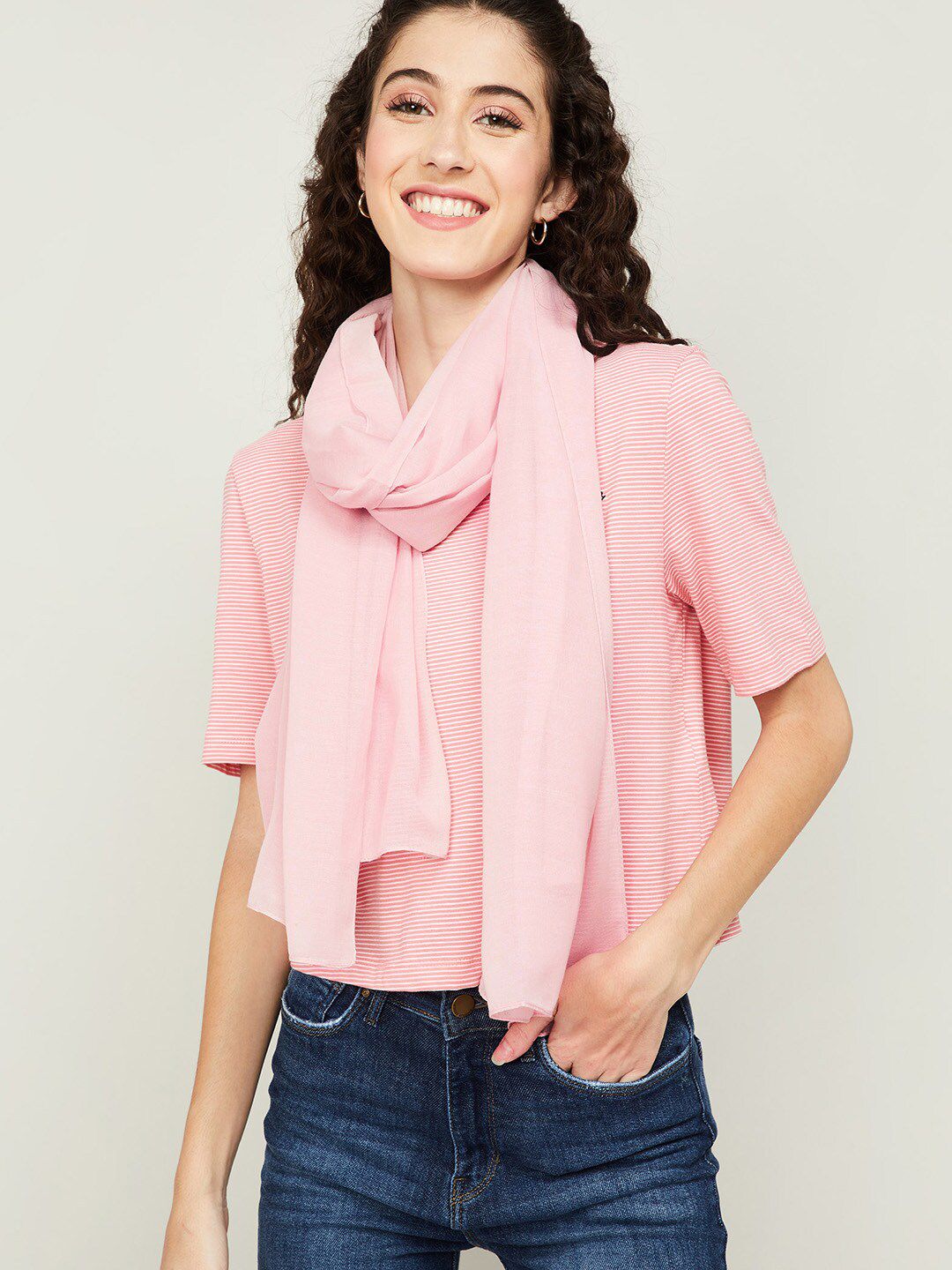 Ginger by Lifestyle Women Pink Stole Price in India