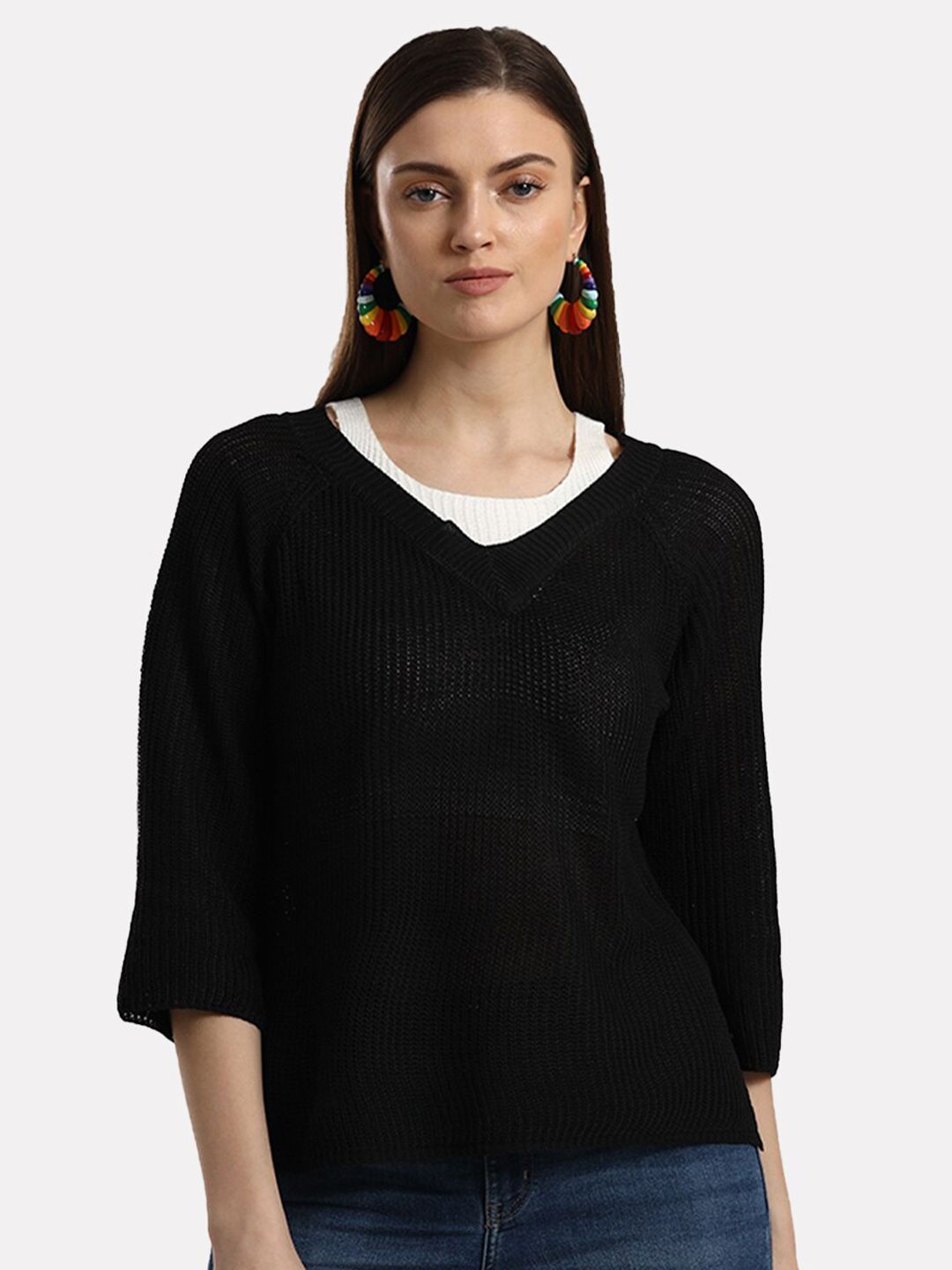 iki chic Women Black Pullover Price in India