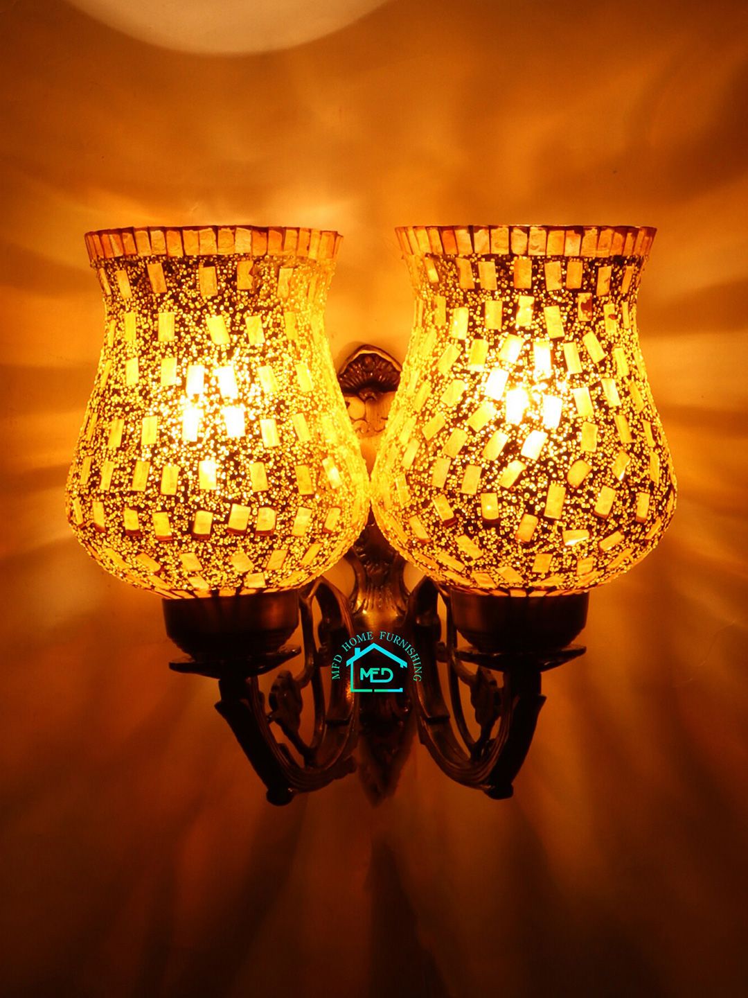 MFD HOME FURNISHING Multi-Coloured Traditional Wall Lamp Price in India