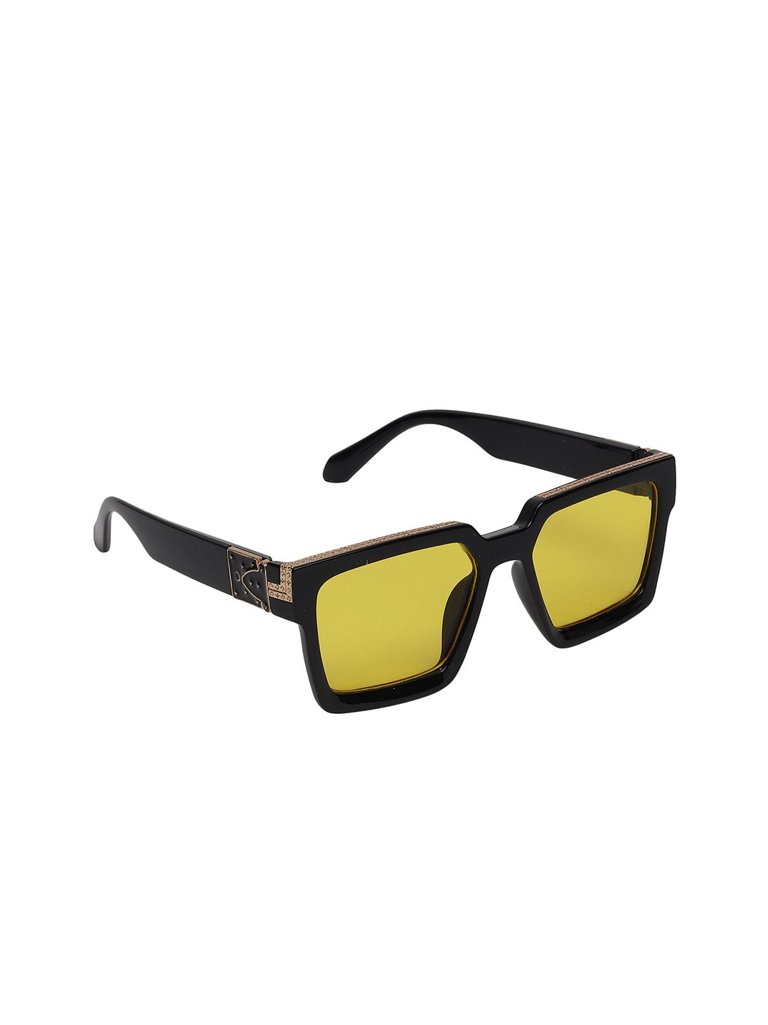 CELEBRITY SUNGLASSES Unisex Yellow UV Protected Lens & Black Square Sunglasses CL-CL Price in India