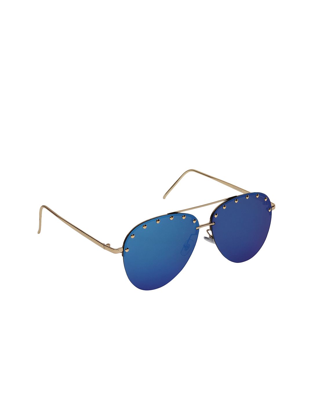 CELEBRITY SUNGLASSES Unisex Blue UV Protected Lens & Gold-Toned Aviator Sunglasses CL-TOM Price in India