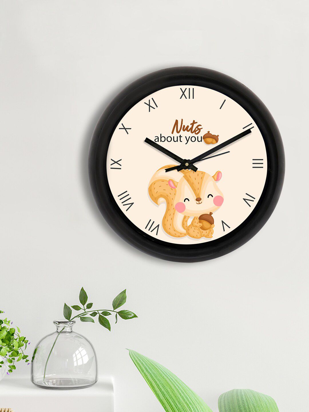 eCraftIndia Beige & Yellow Printed Contemporary Analogue Wall Clock Price in India