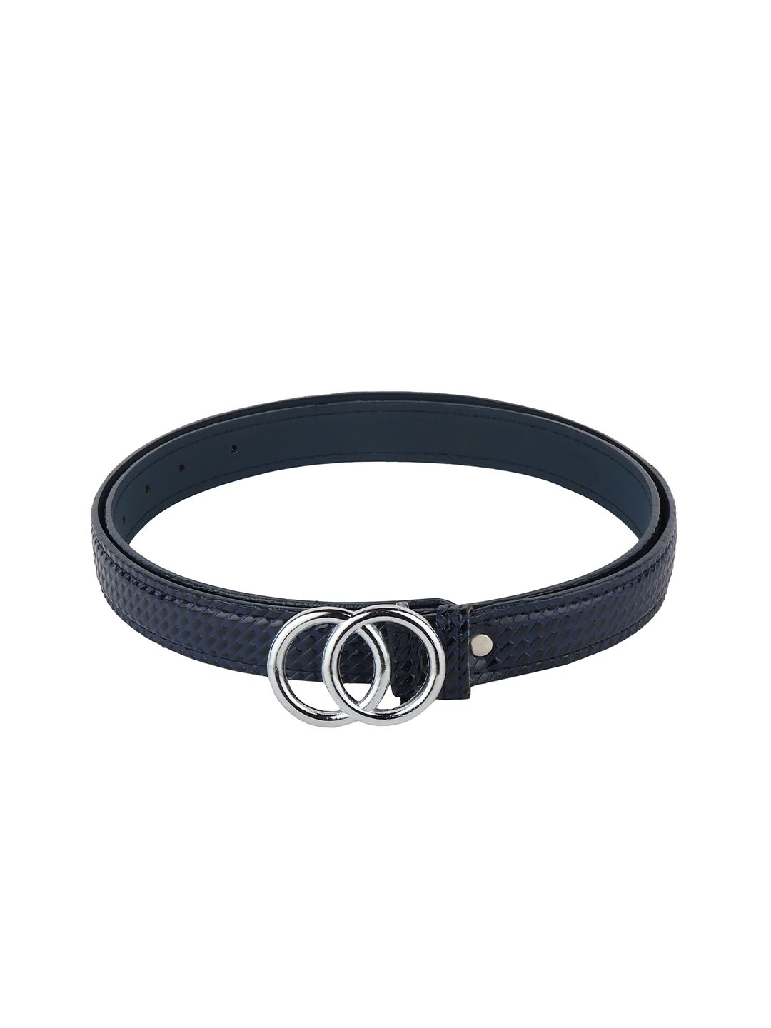 Swiss Design Women Navy Blue Textured PU Belt Price in India