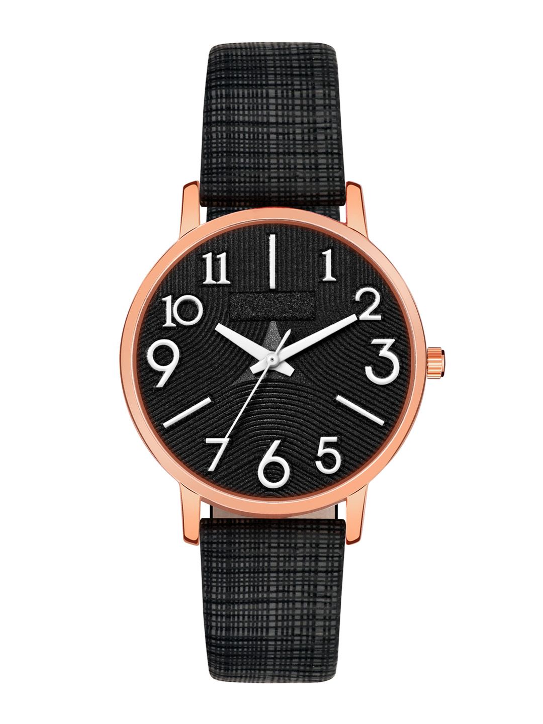 PERCLUTION ENTERPRISE Women Black Dial & Black Leather Straps Analogue Watch PE346 Price in India