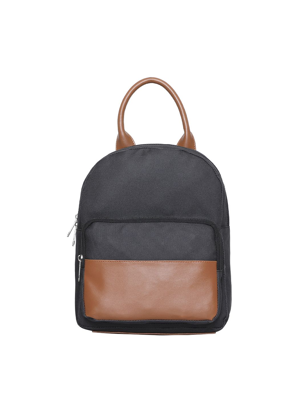 Toteteca Women Black & Brown Solid Backpack Price in India