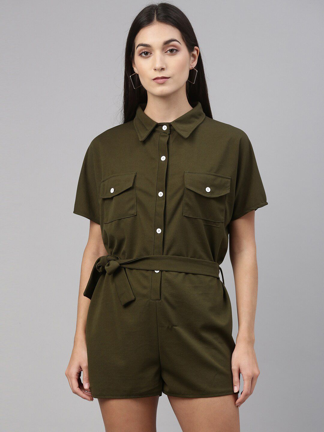 Insua Olive Green Jumpsuit Price in India