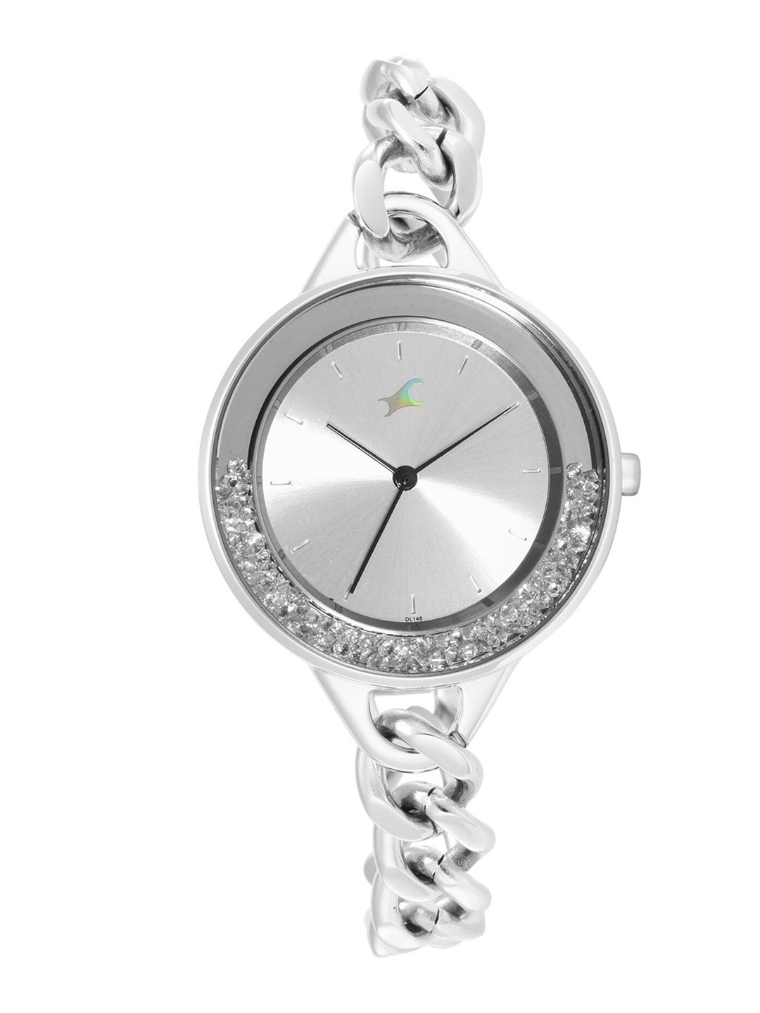 Fastrack Women Silver-Toned Embellished Dial Bracelet Style Analogue Watch - 68026SM01 Price in India