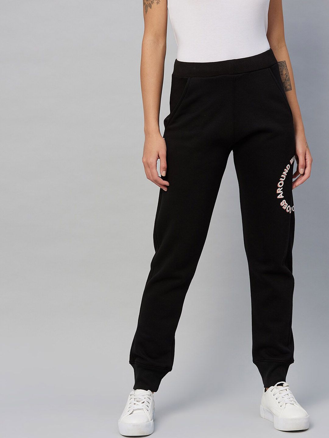 C9 AIRWEAR Women Black Solid Fleece Joggers Price in India