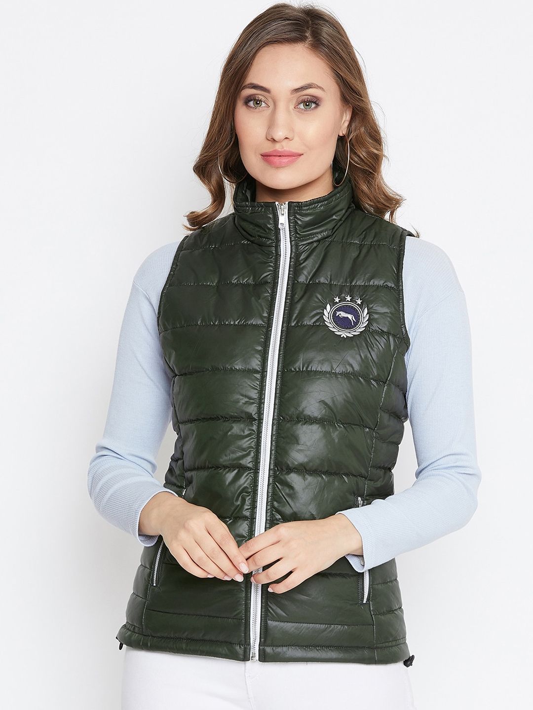 JUMP USA Women Green Padded Jacket Price in India