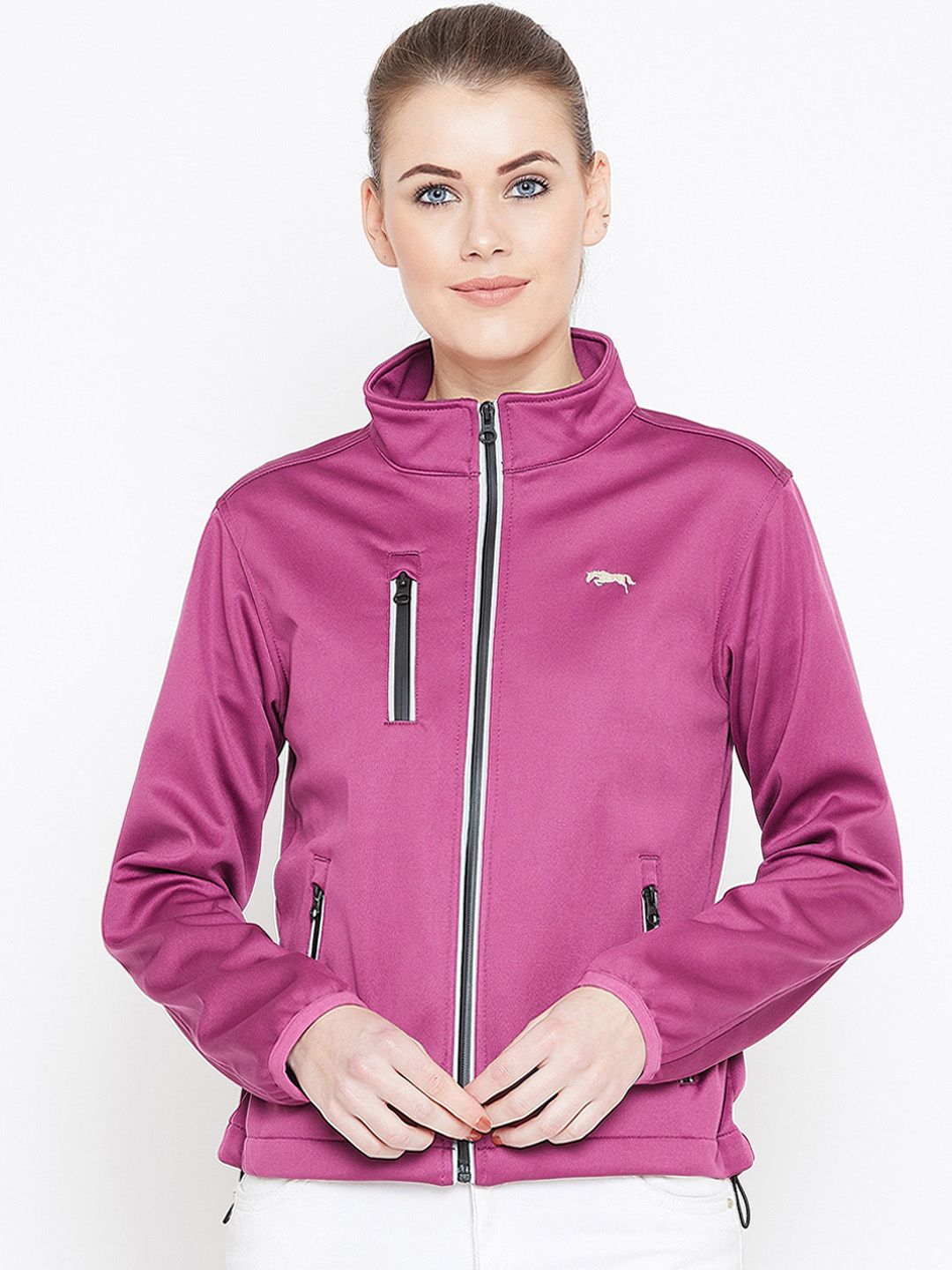 JUMP USA Women Maroon Training or Gym Tailored Jacket Price in India