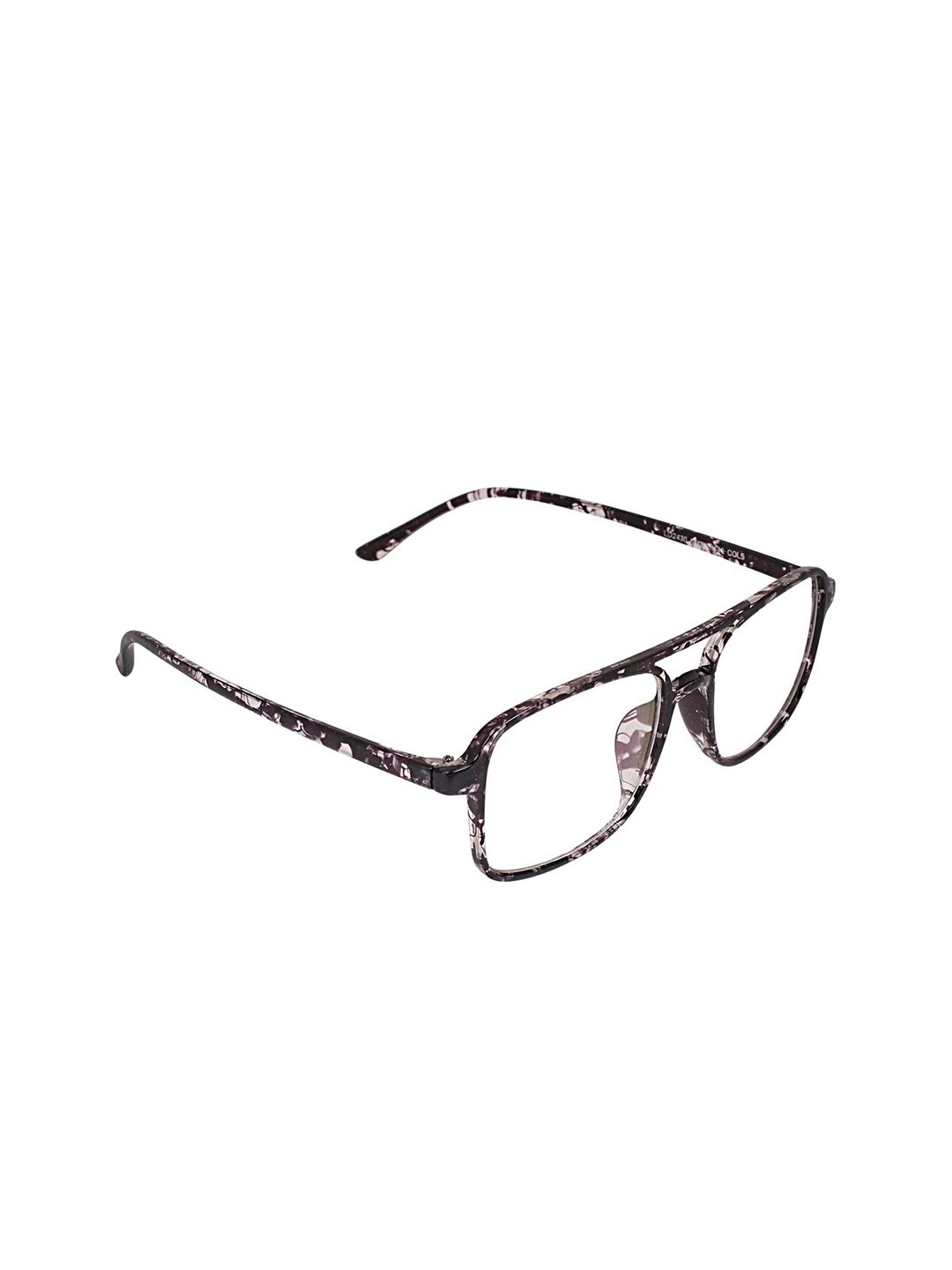 Peter Jones Eyewear Black & Grey Abstract Full Rim Square Frames Price in India