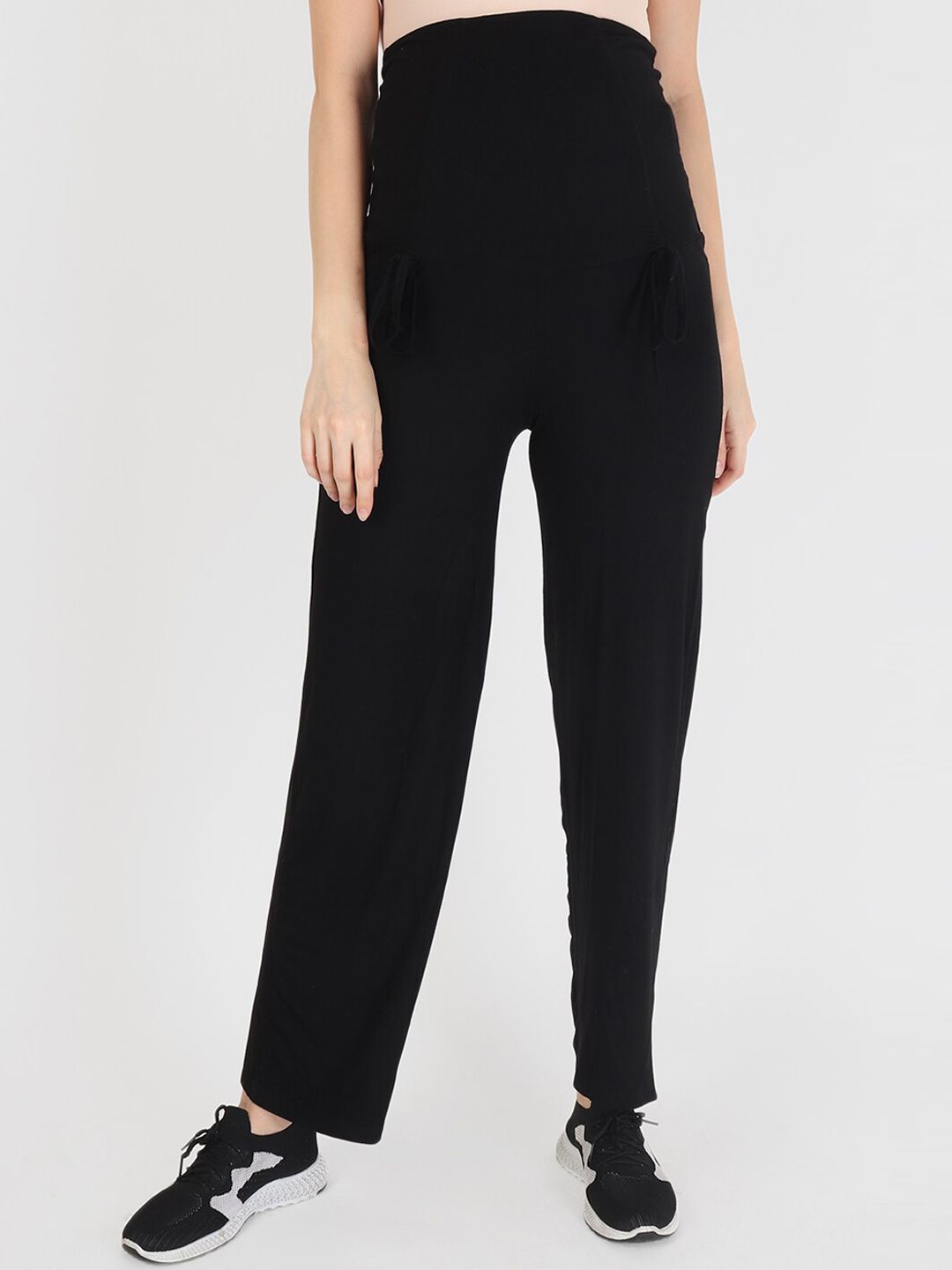 Momsoon Maternity Women Black Solid Maternity Lounge Pants Price in India