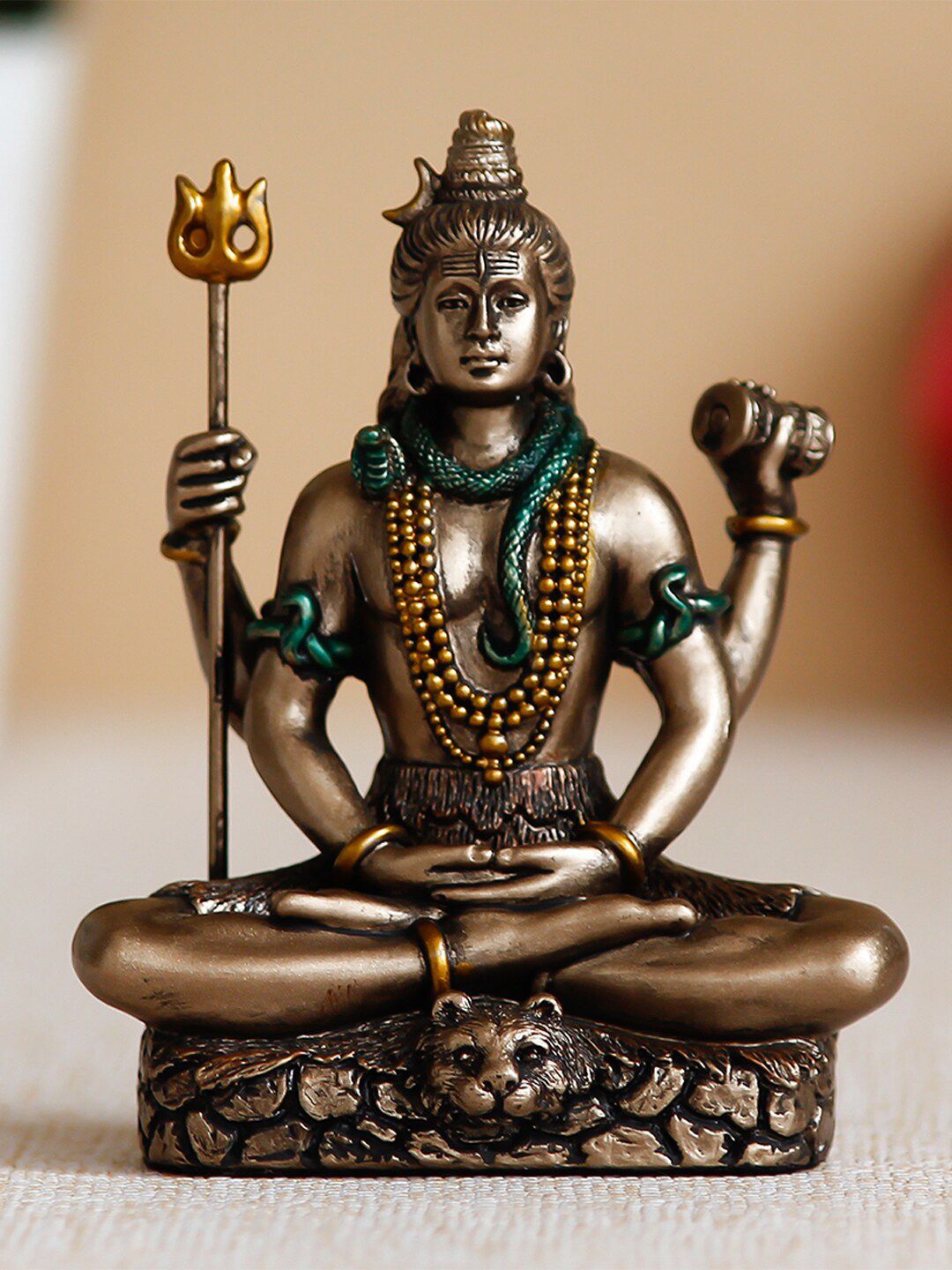 eCraftIndia Brown Lord Shiva Showpiece Price in India
