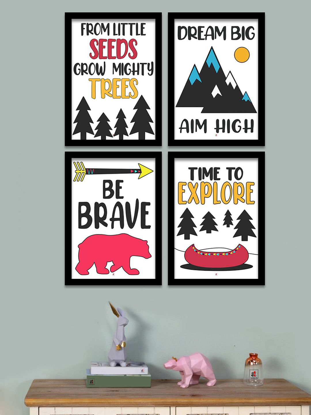 Art Street Set of 4 Motivational Quotes Wall Art Price in India