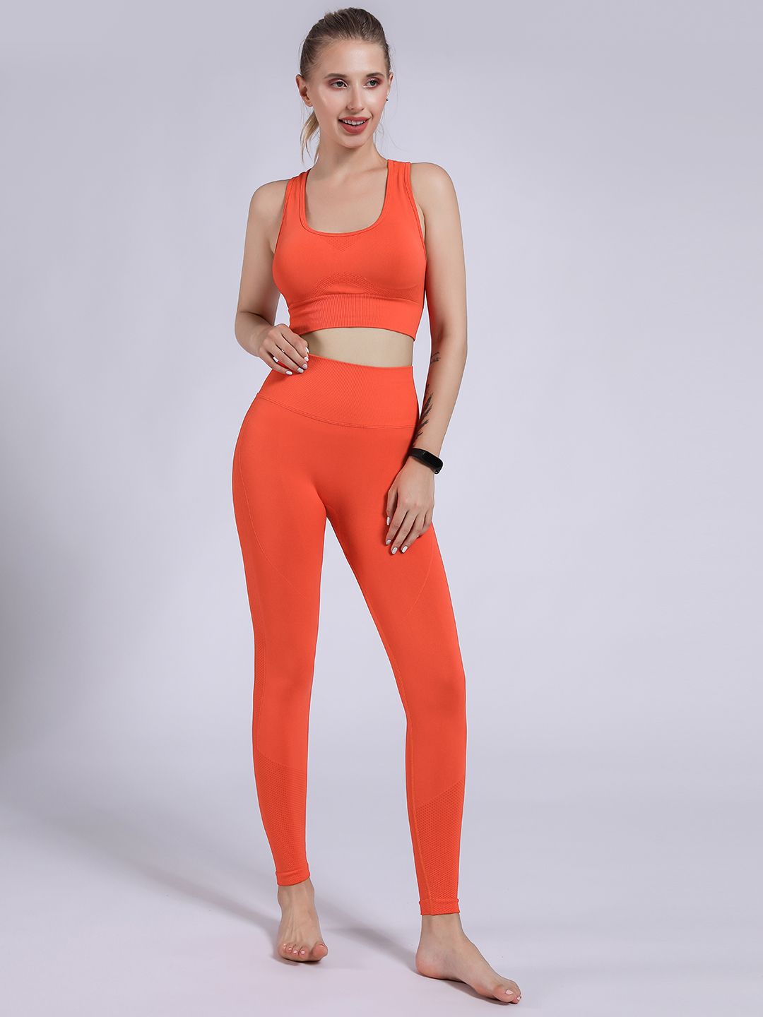 URBANIC Women Red Solid Slim Fit Yoga Track Suit Price in India