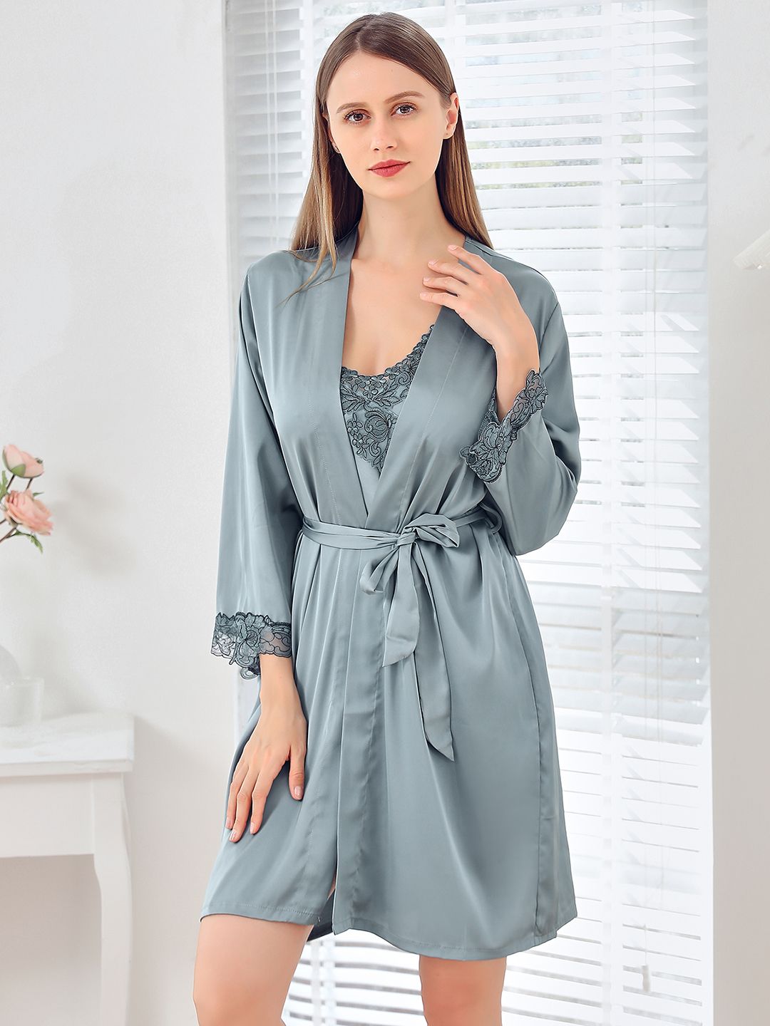 URBANIC Women Grey Night suit & Robe Price in India