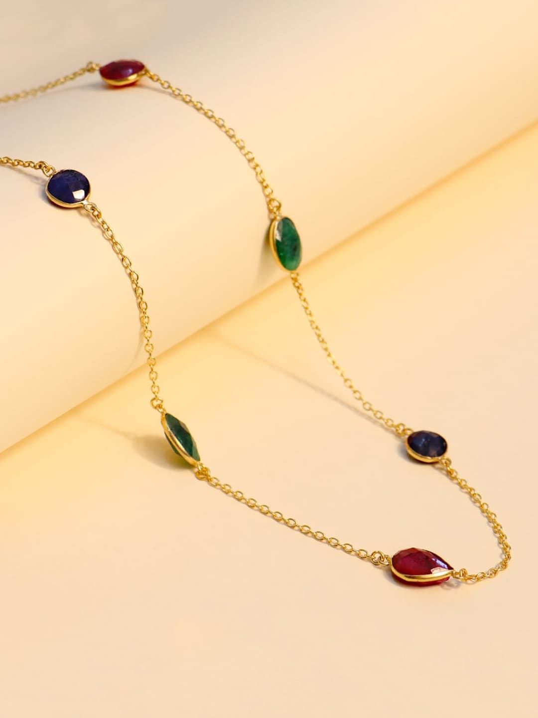 Mikoto by FableStreet 18K Gold-Plated Gemstones Convertible Necklace Price in India