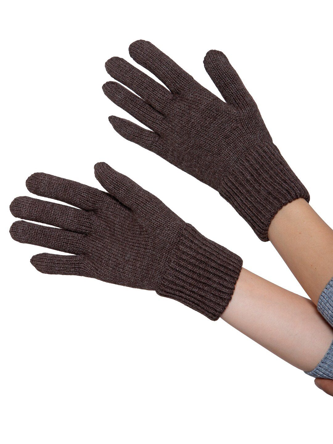 513 Women Brown Solid Gloves Price in India