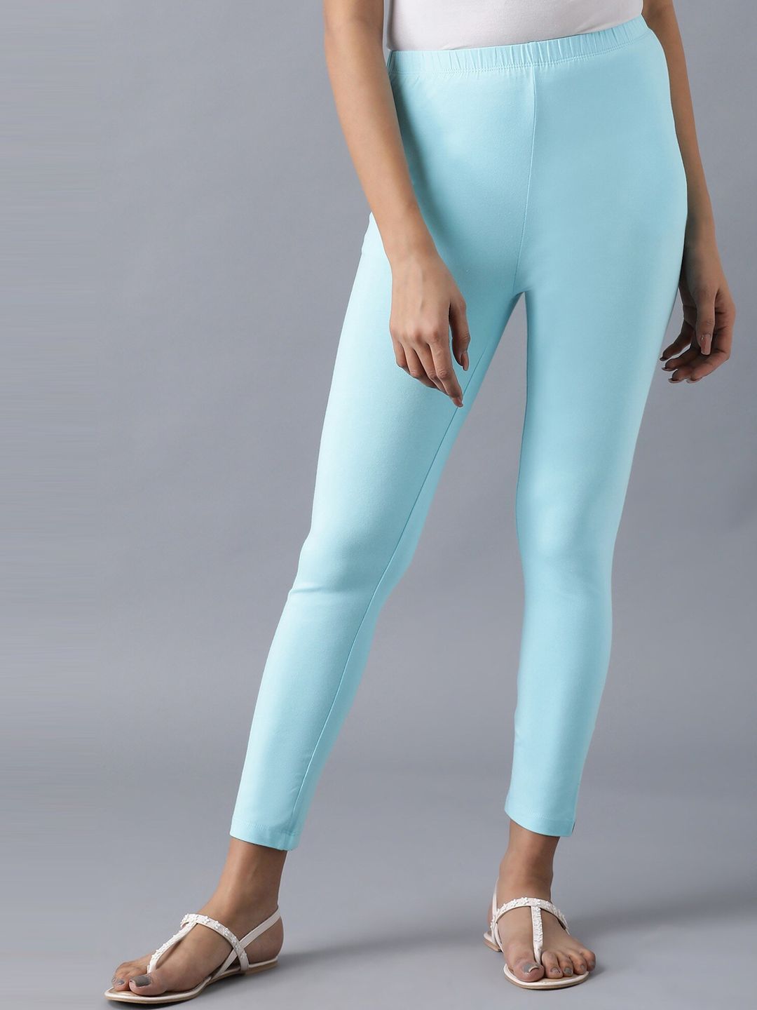 elleven Women Blue Solid Ankle Length Leggings Price in India