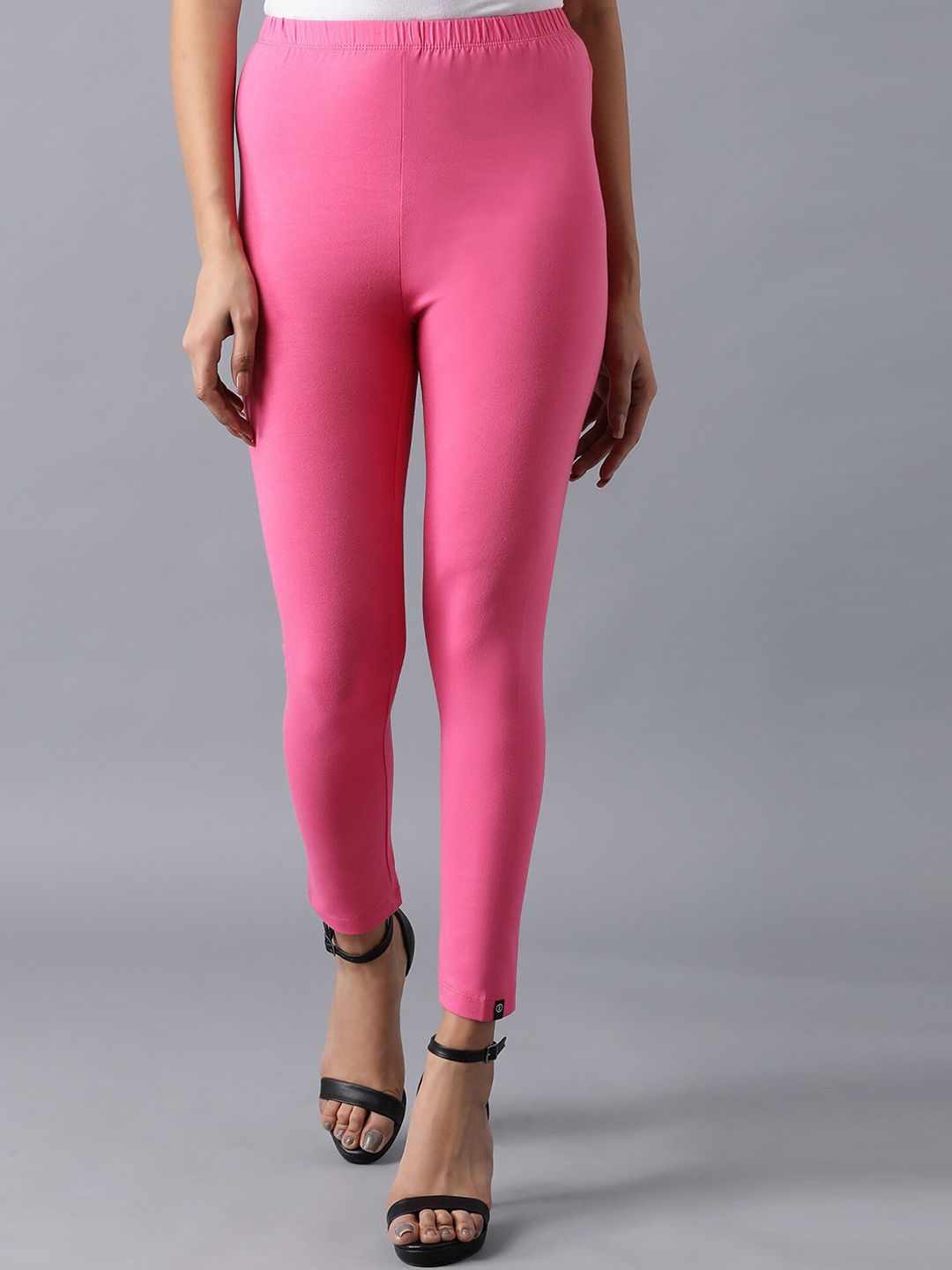 elleven Women Pink Solid Ankle Length Leggings Price in India