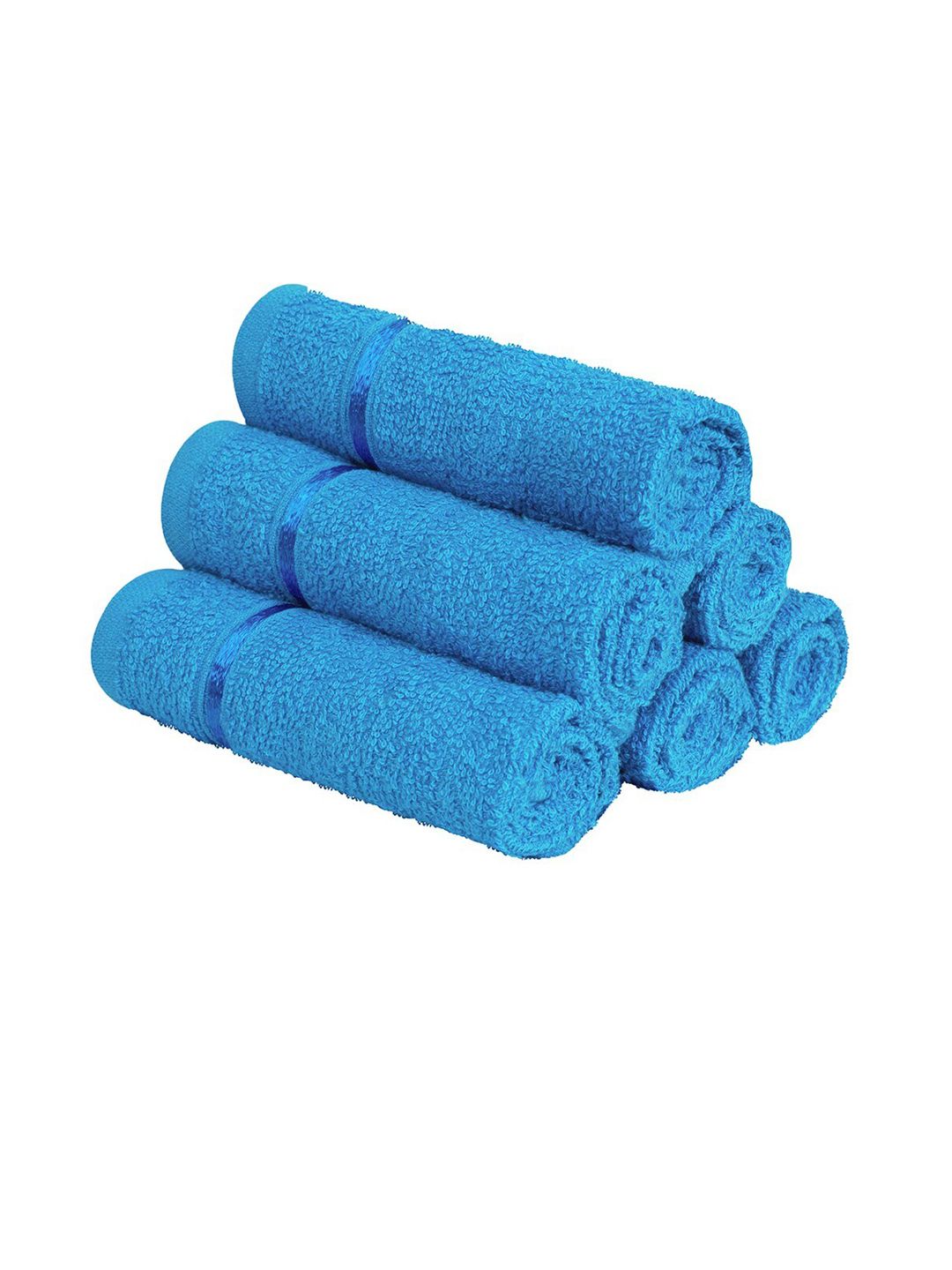Story@home Set Of 4 Blue Solid Pure Cotton 450 GSM Face Towels Price in India