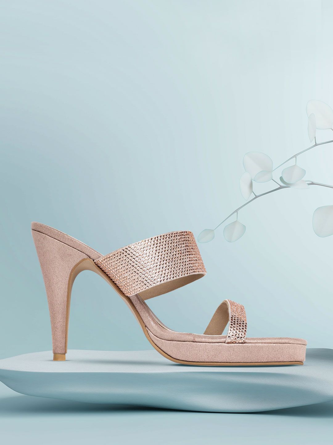 CORSICA Rose Gold-Toned Embellished Stilettos Price in India