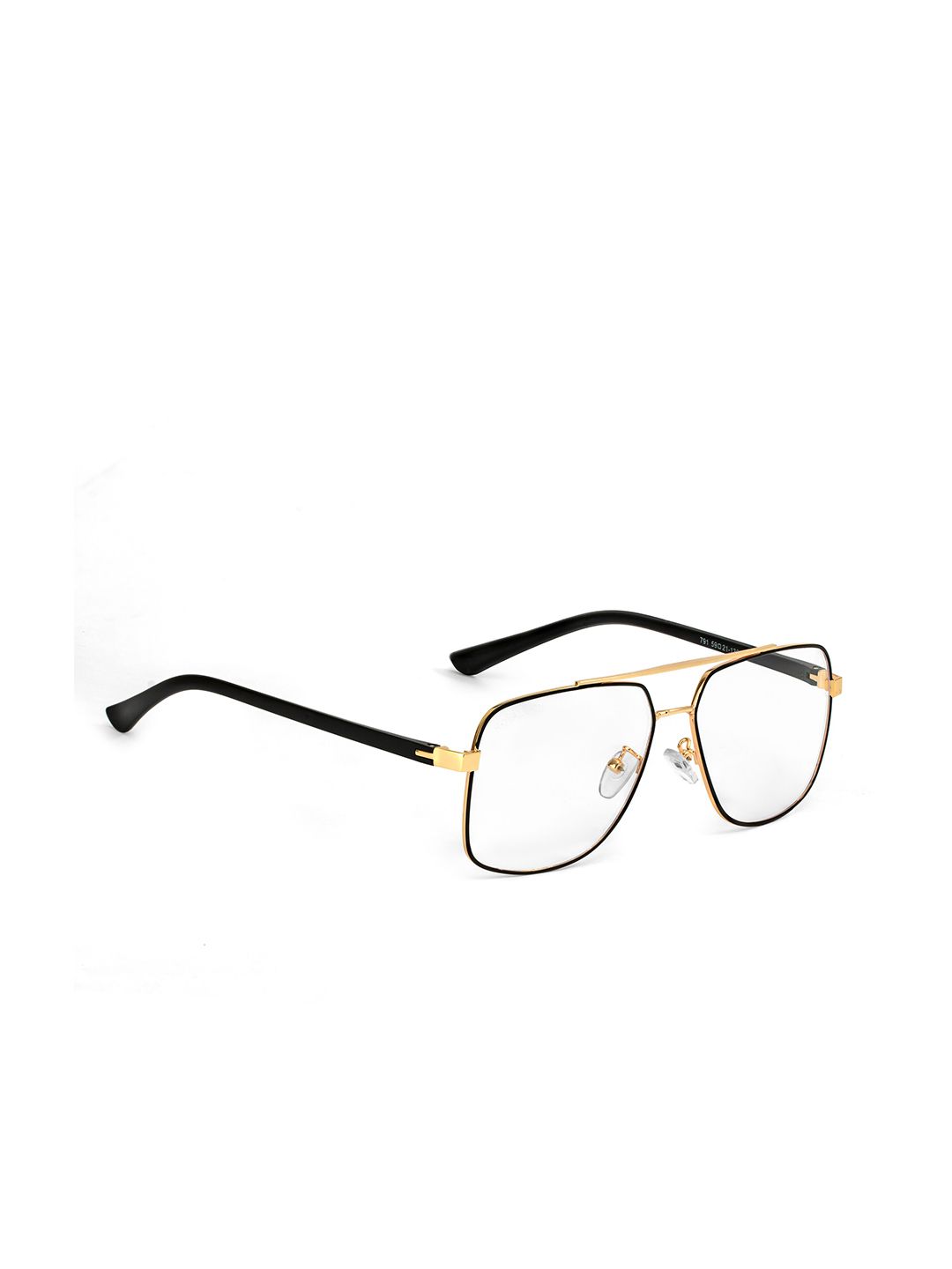 ROYAL SON Unisex Gold-Toned & Black Full Rim Square Frames SF0049-C3 Price in India