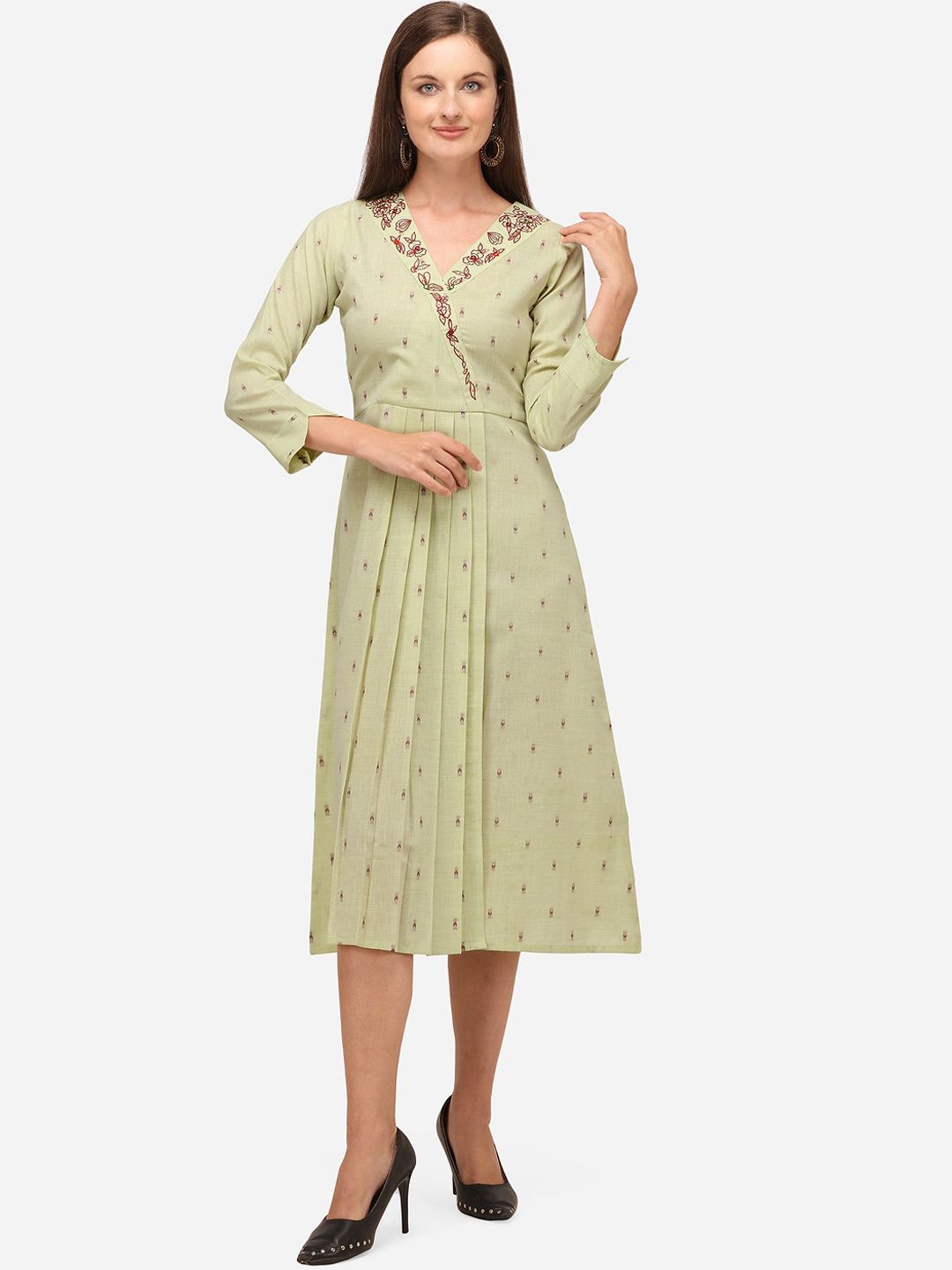 RAISIN Green Liva Midi Dress Price in India