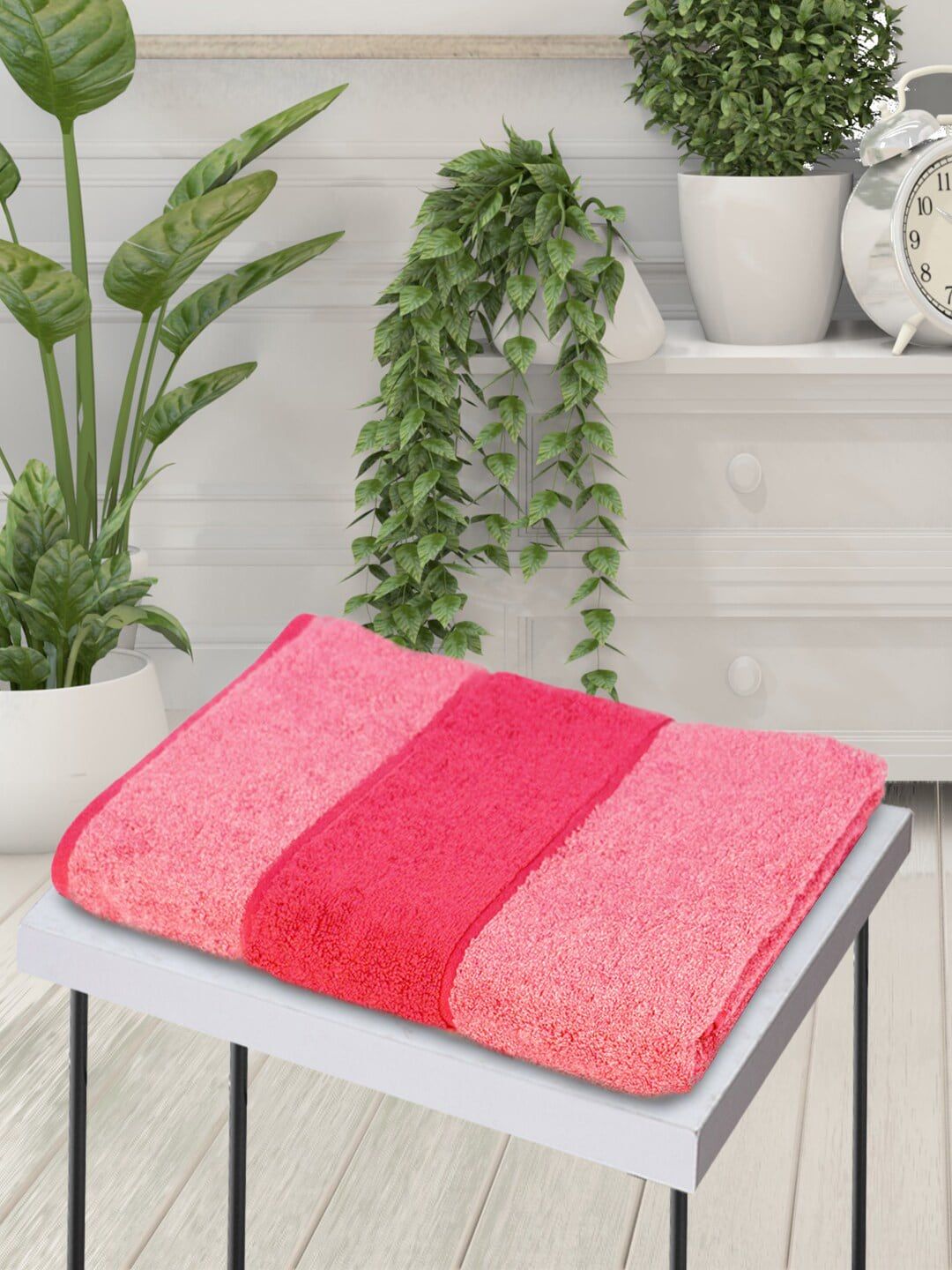 BIANCA Red Solid Pure Cotton 500 GSM Bath Towel Price in India